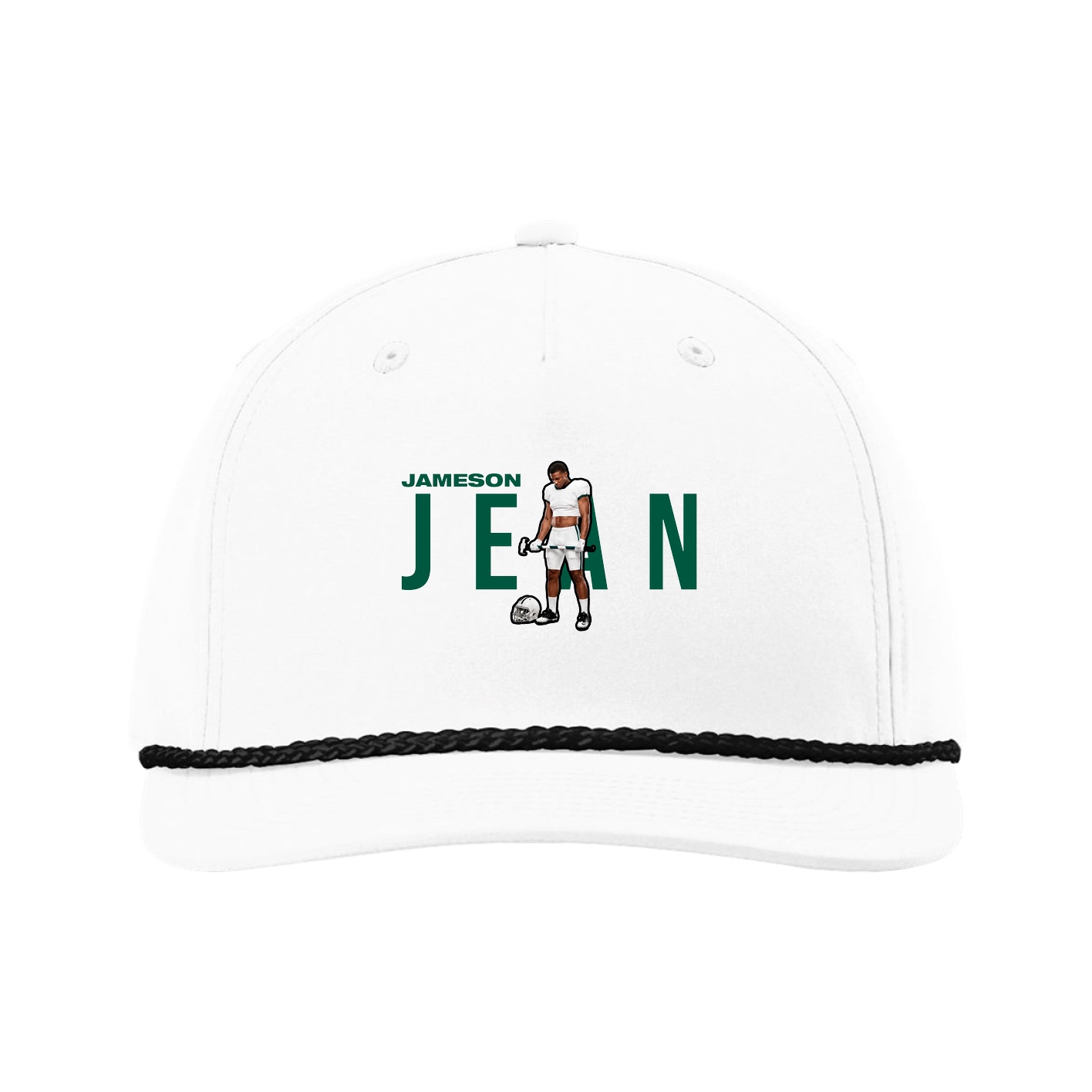 Five-Panel Classic Rope Cap — Player Name in White