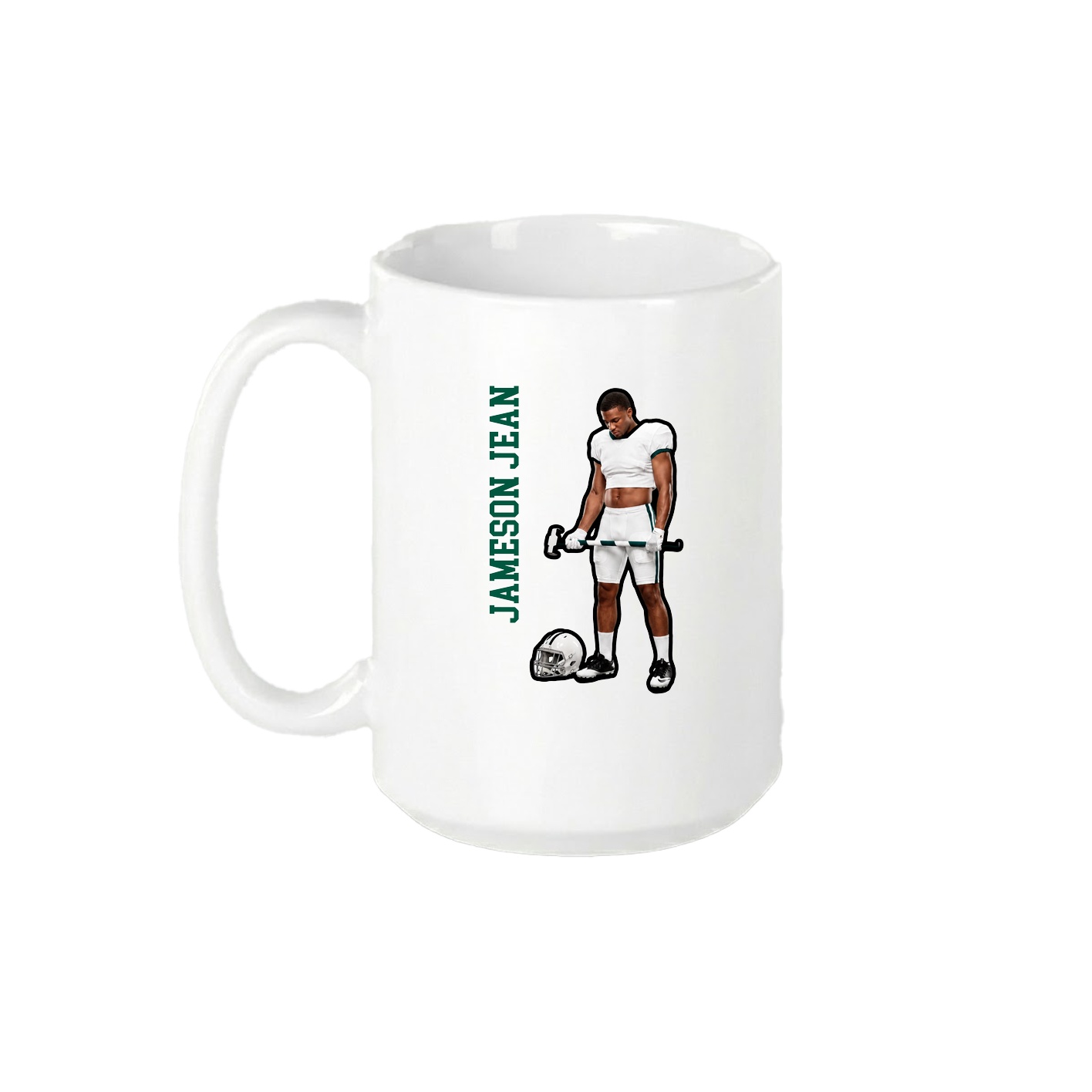 15oz Coffee Mug — Name Vertical in White