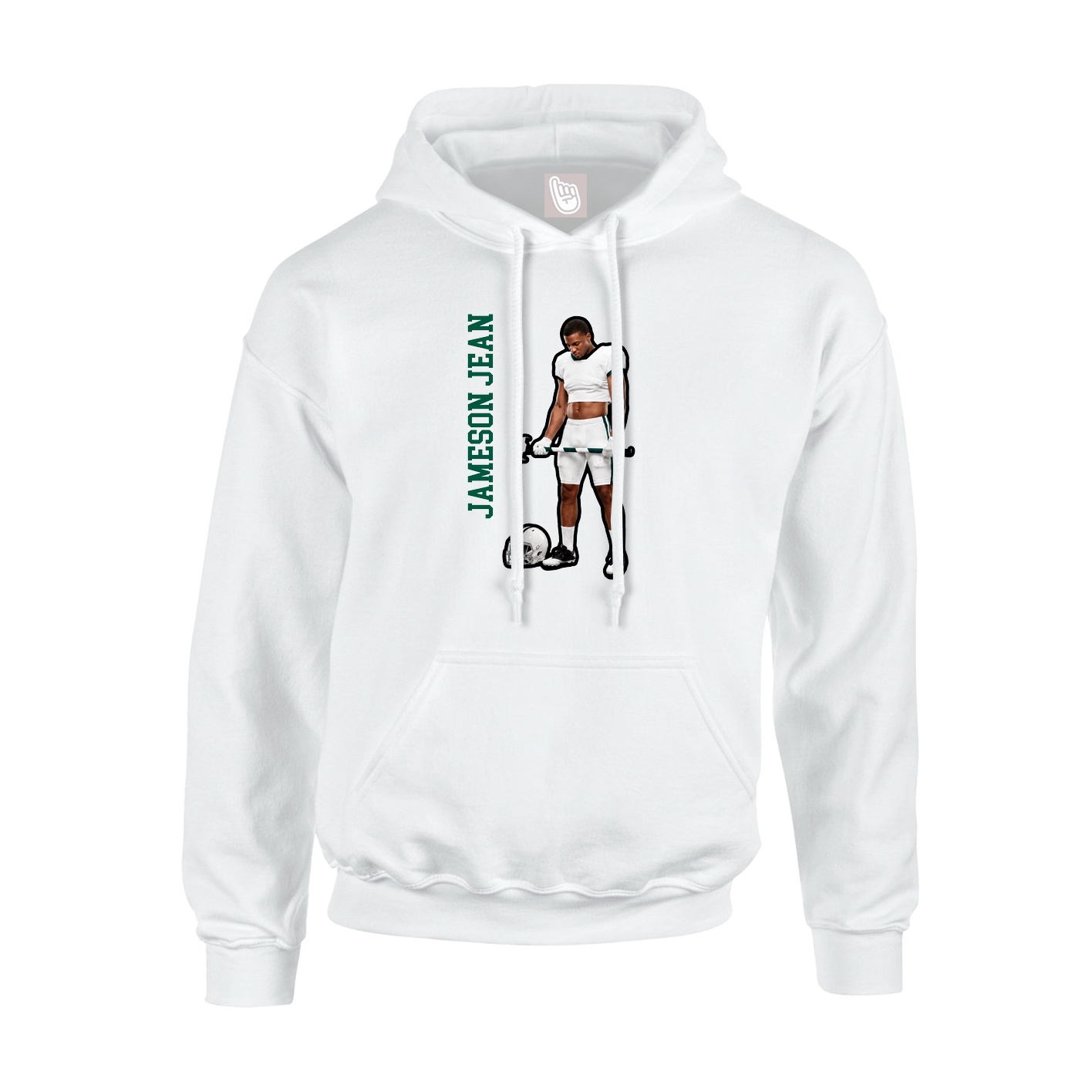 Hoodie — Name Vertical in White