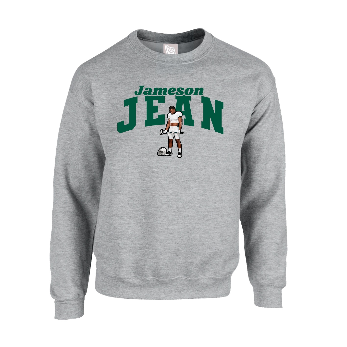 Fleece Crew — Signature Arch in Grey