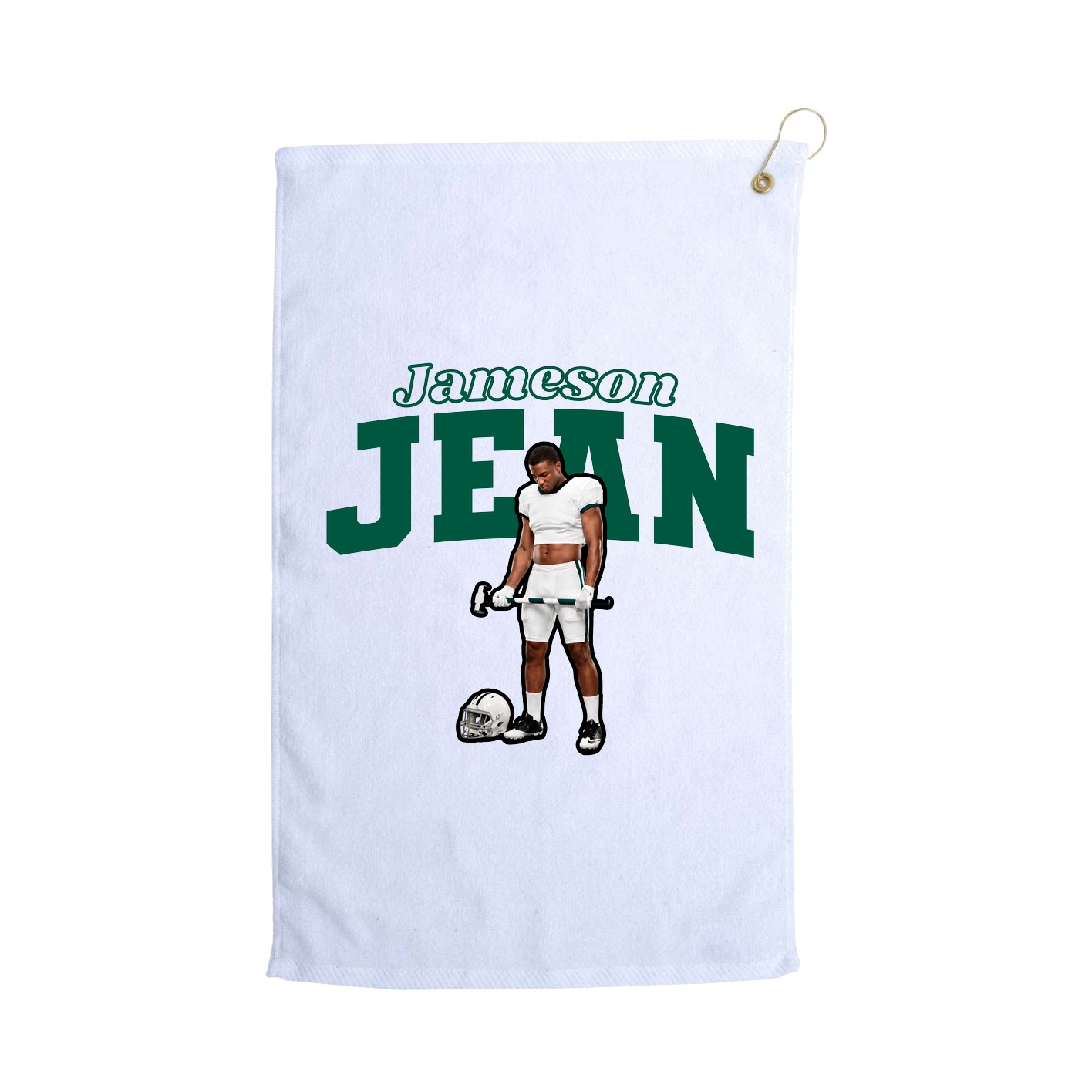 Golf Towel — Name Arch in White