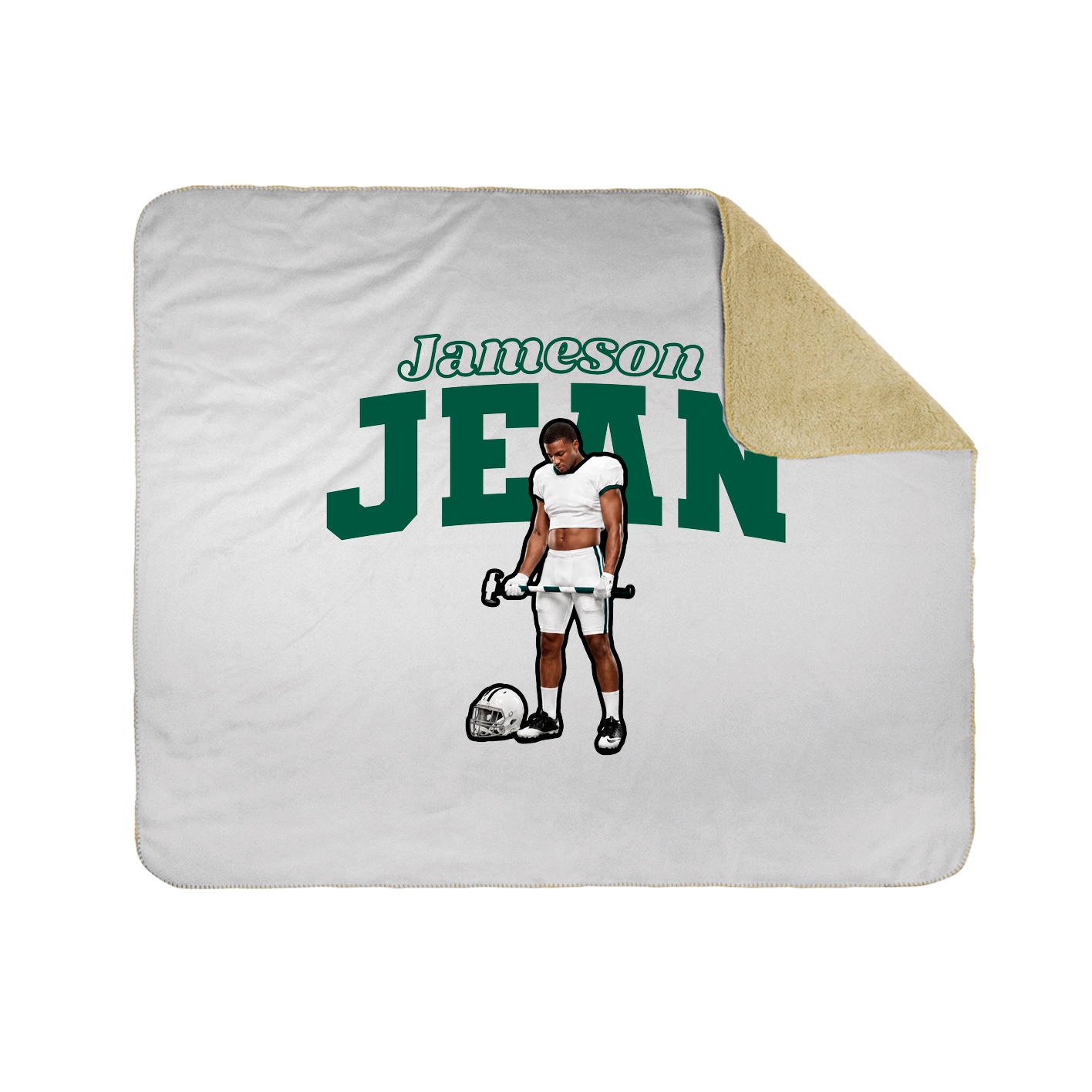 Throw Blanket — Name Arch in White