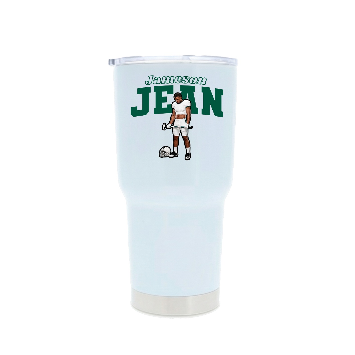 30oz Stainless Steel Tumbler — Name Arch in White