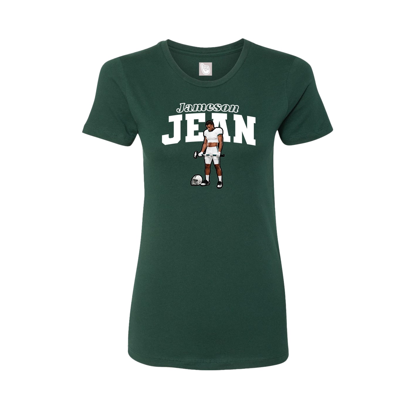 Fitted Women's Tee — Name Arch in Green