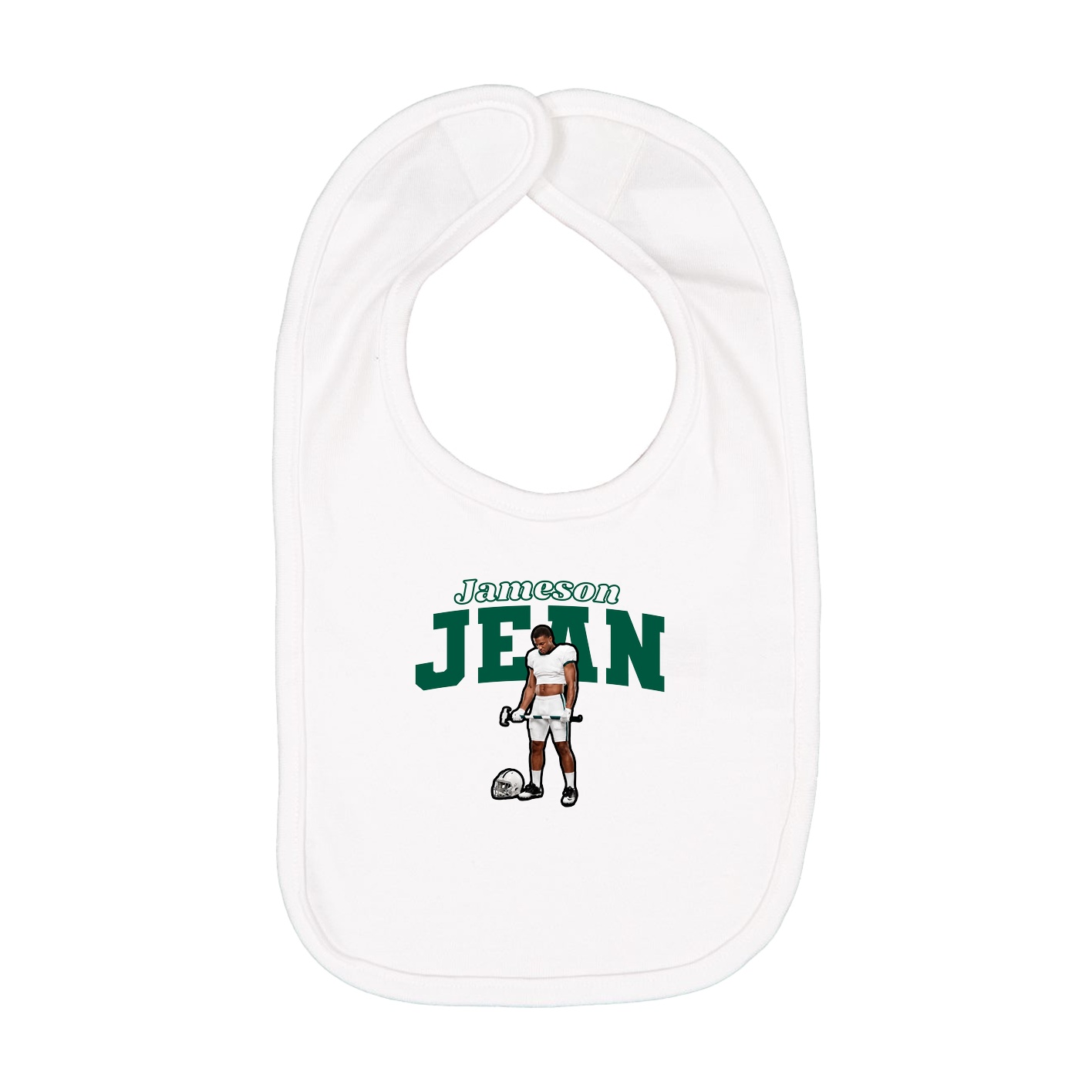 Infant Bib — Name Arch in White