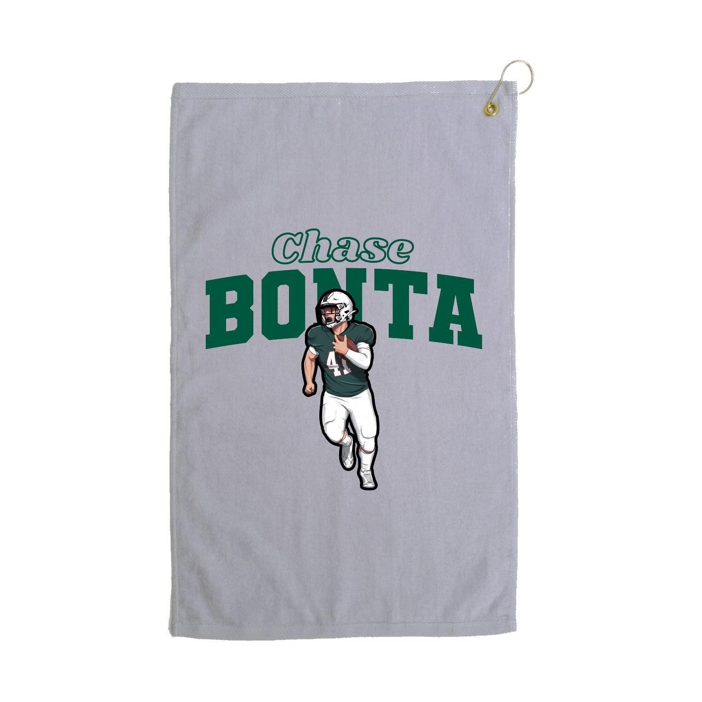 Golf Towel — Name Arch in Grey