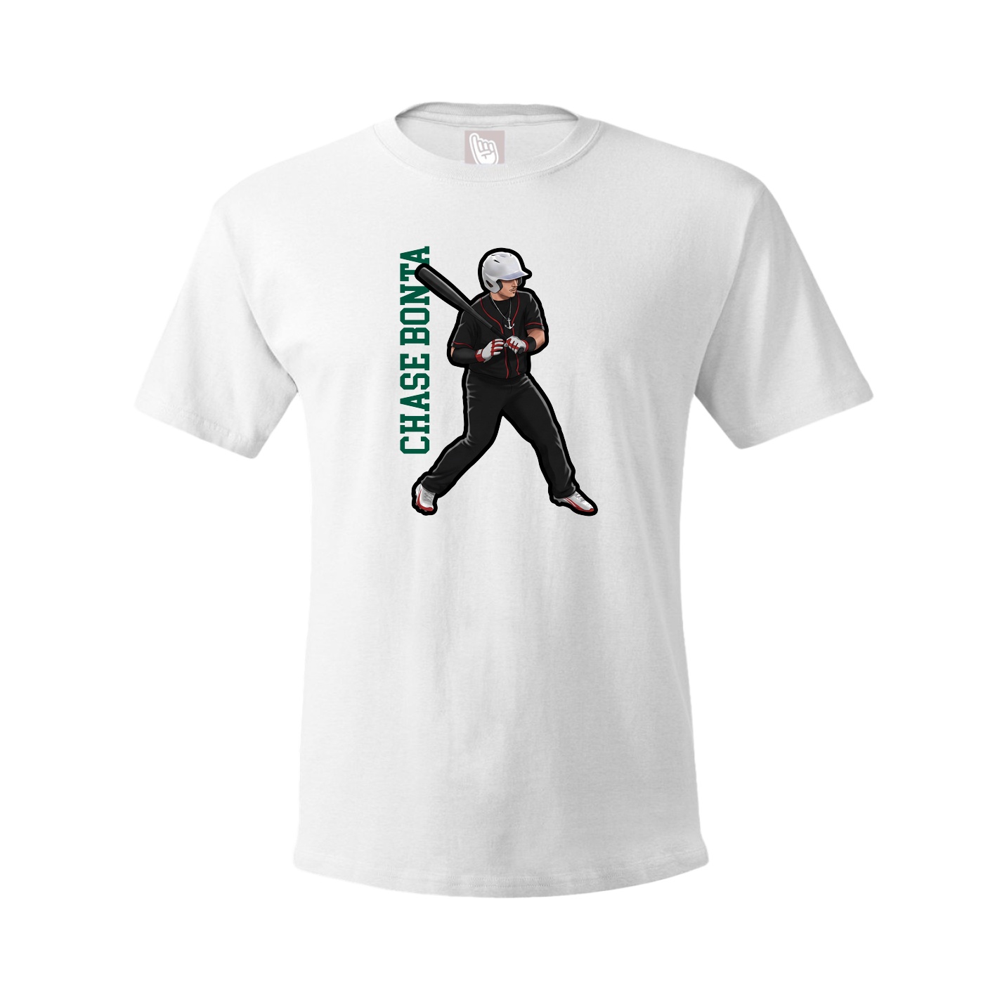 Tee — Name Vertical in White