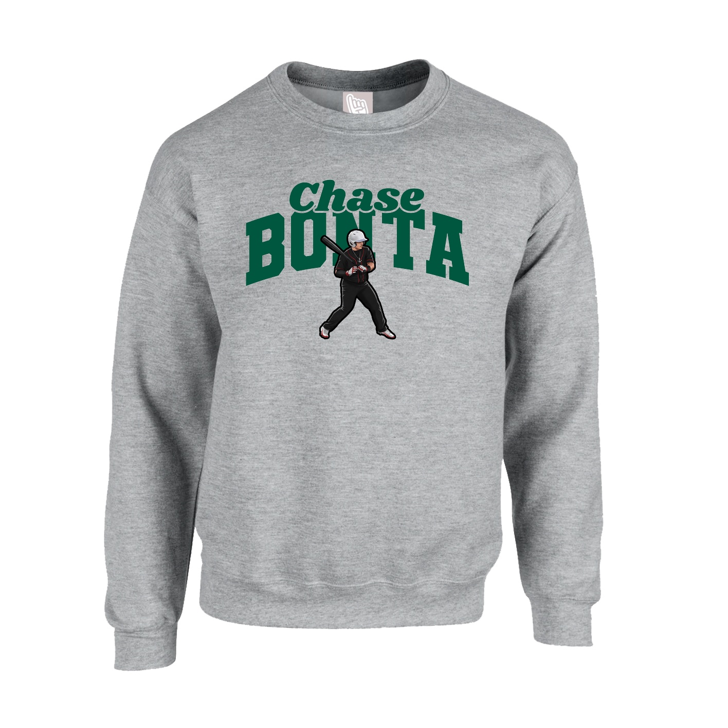 Fleece Crew — Signature Arch in Grey