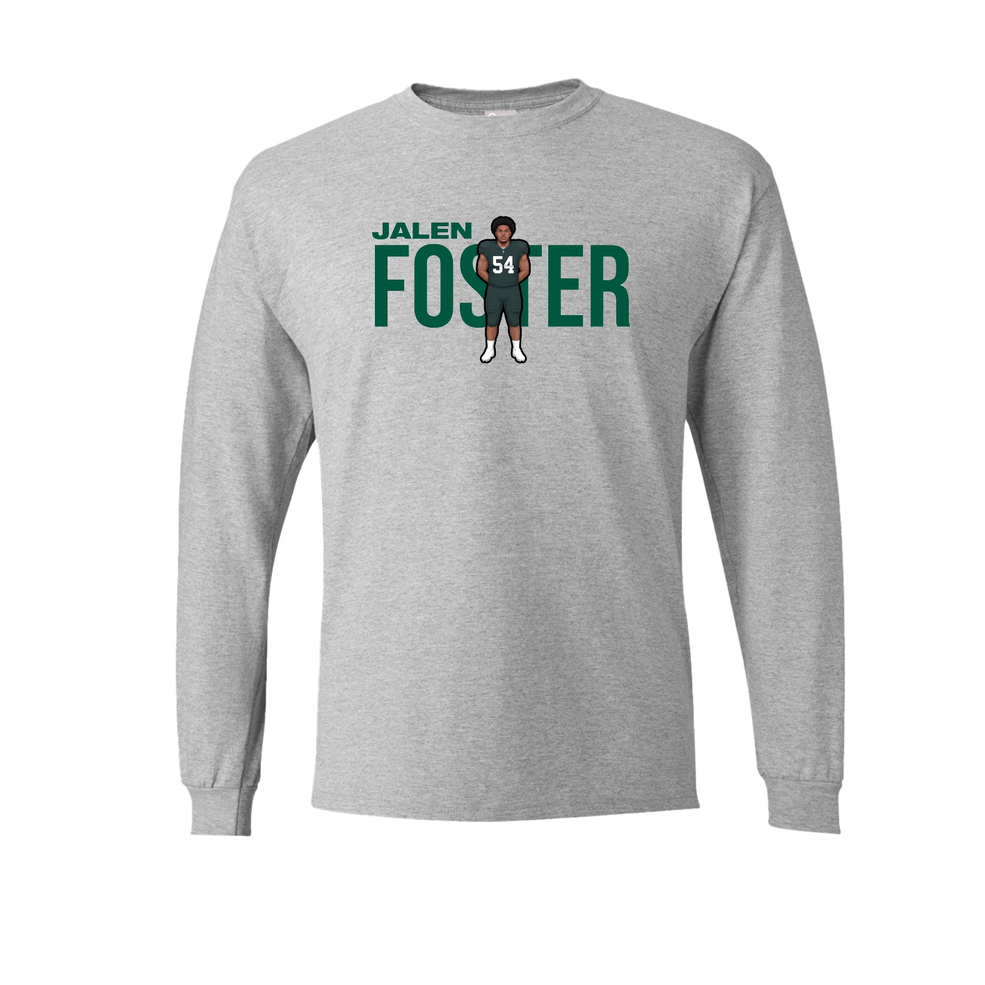 Long Sleeve Tee — Player Name in Grey