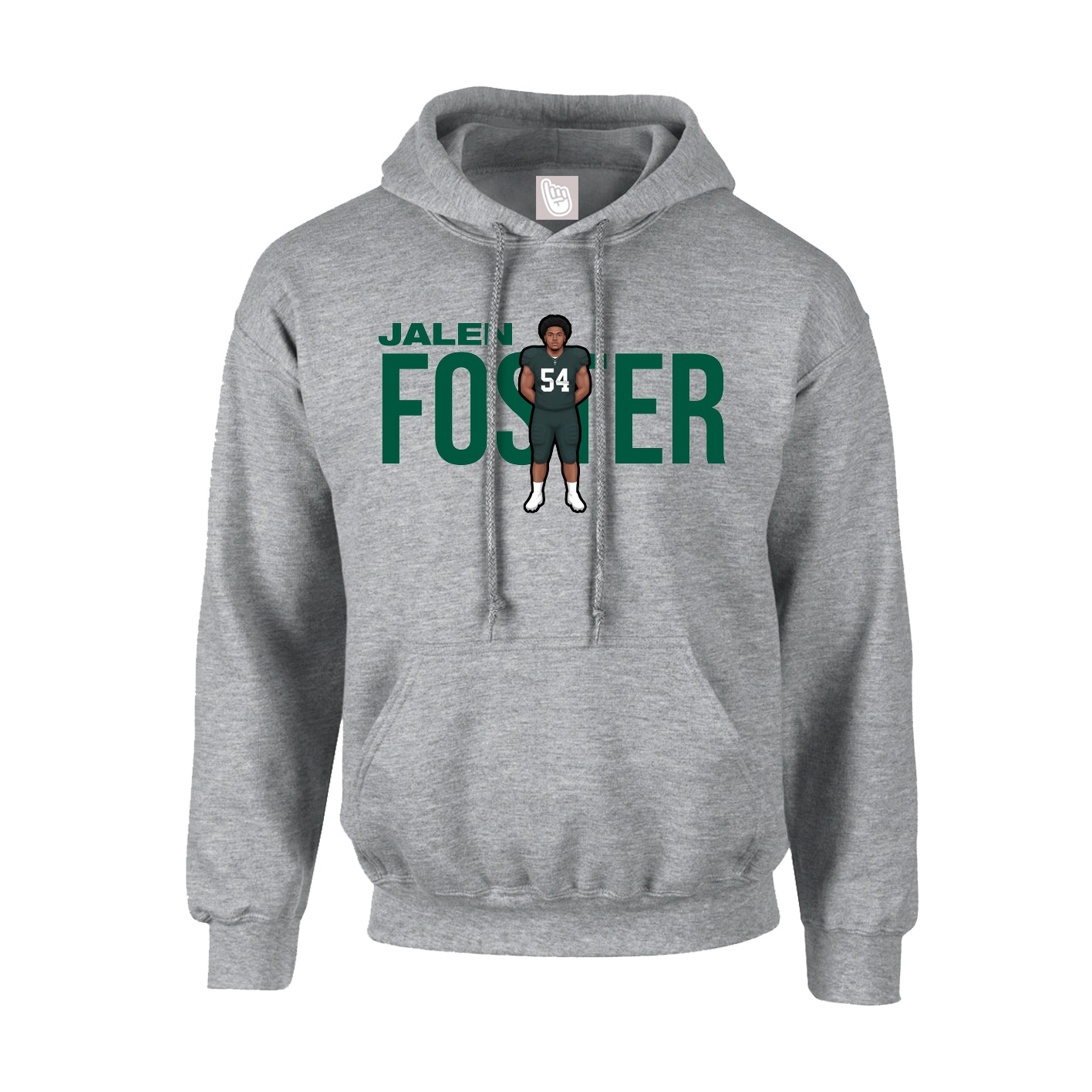 Hoodie — Player Name in Grey