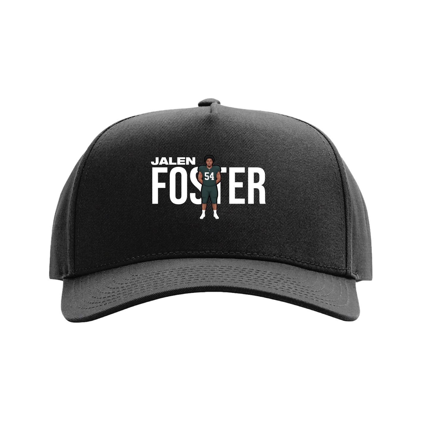 Full Fabric Five-Panel Champ Cap — Player Name in Black