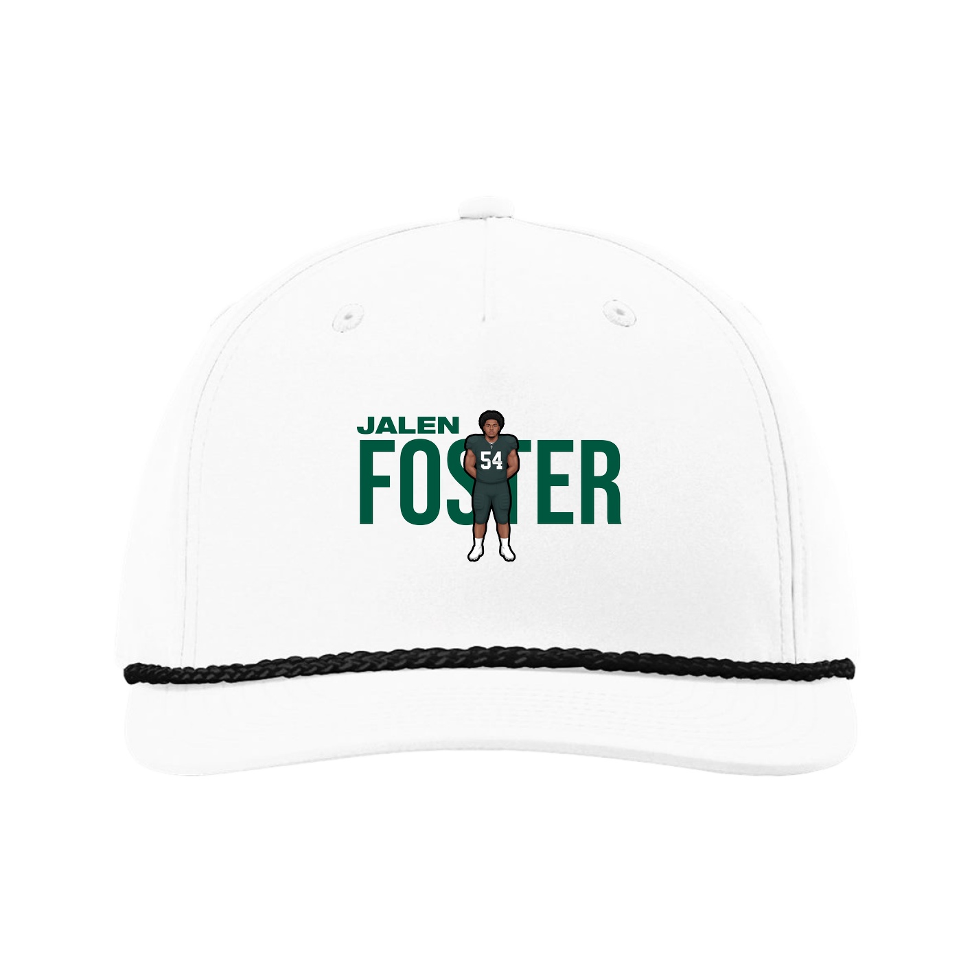 Five-Panel Classic Rope Cap — Player Name in White