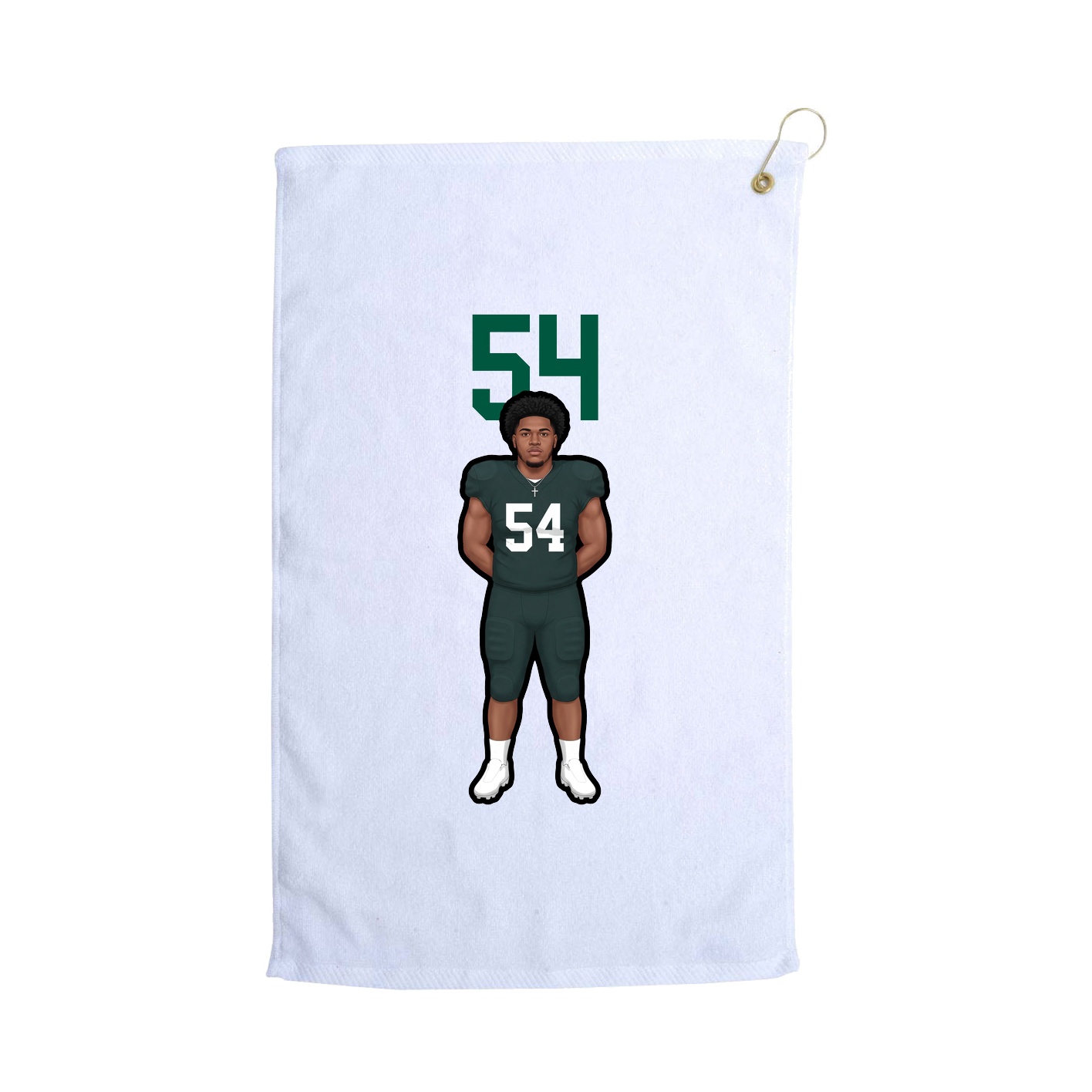 Golf Towel — Number Top in White
