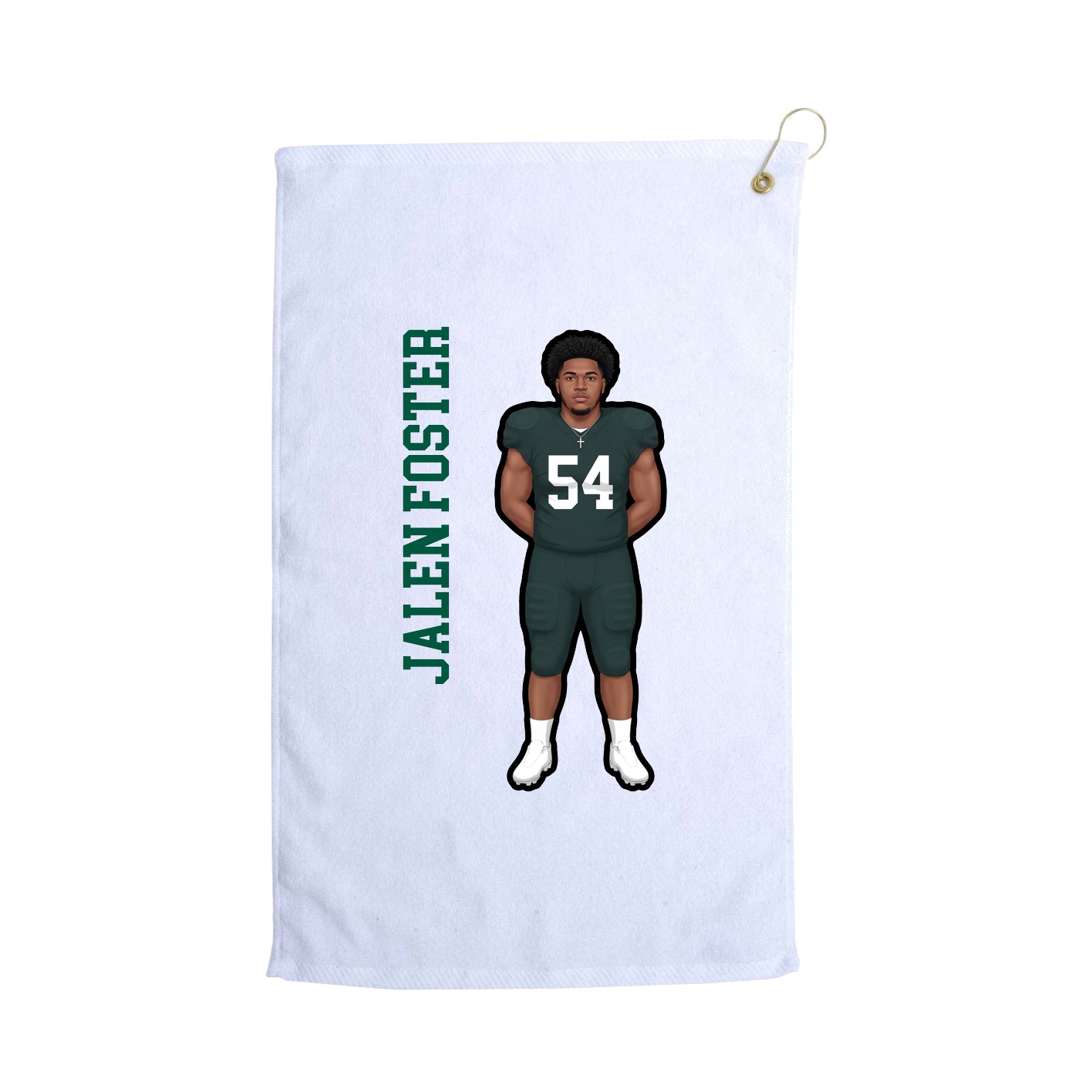 Golf Towel — Name Vertical in White