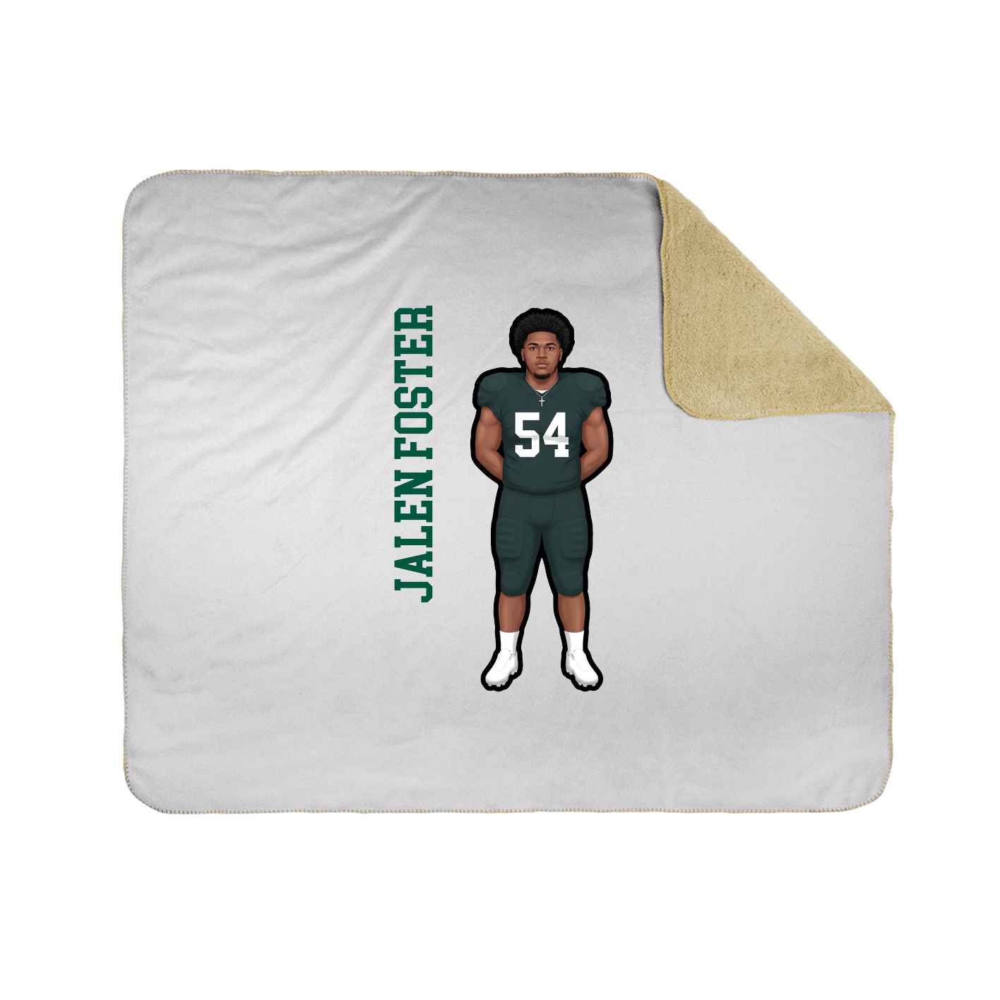 Throw Blanket — Name Vertical in White