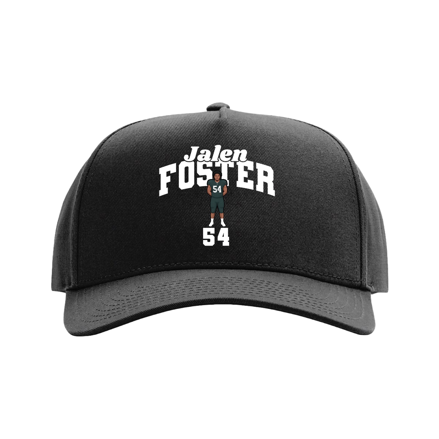 Full Fabric Five-Panel Champ Cap — Signature Arch in Black