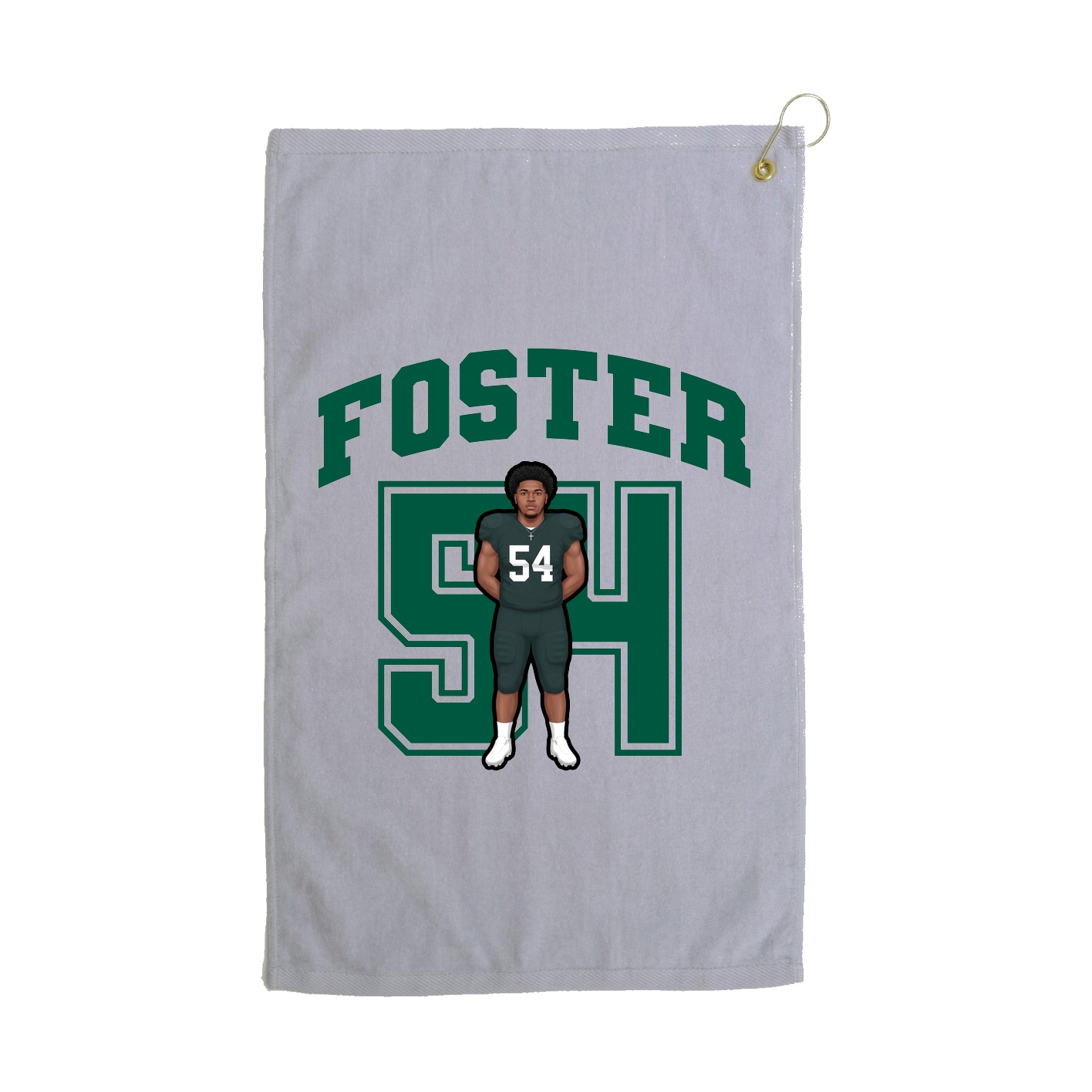 Golf Towel — Number in Grey