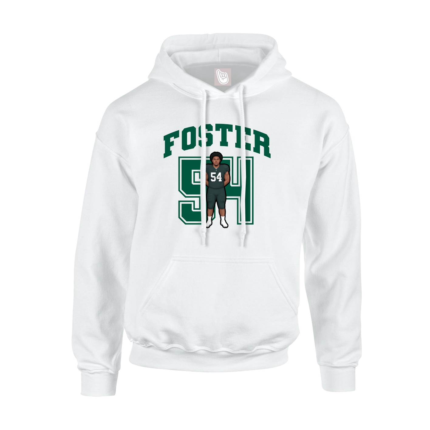 Youth Hoodie — Number in White