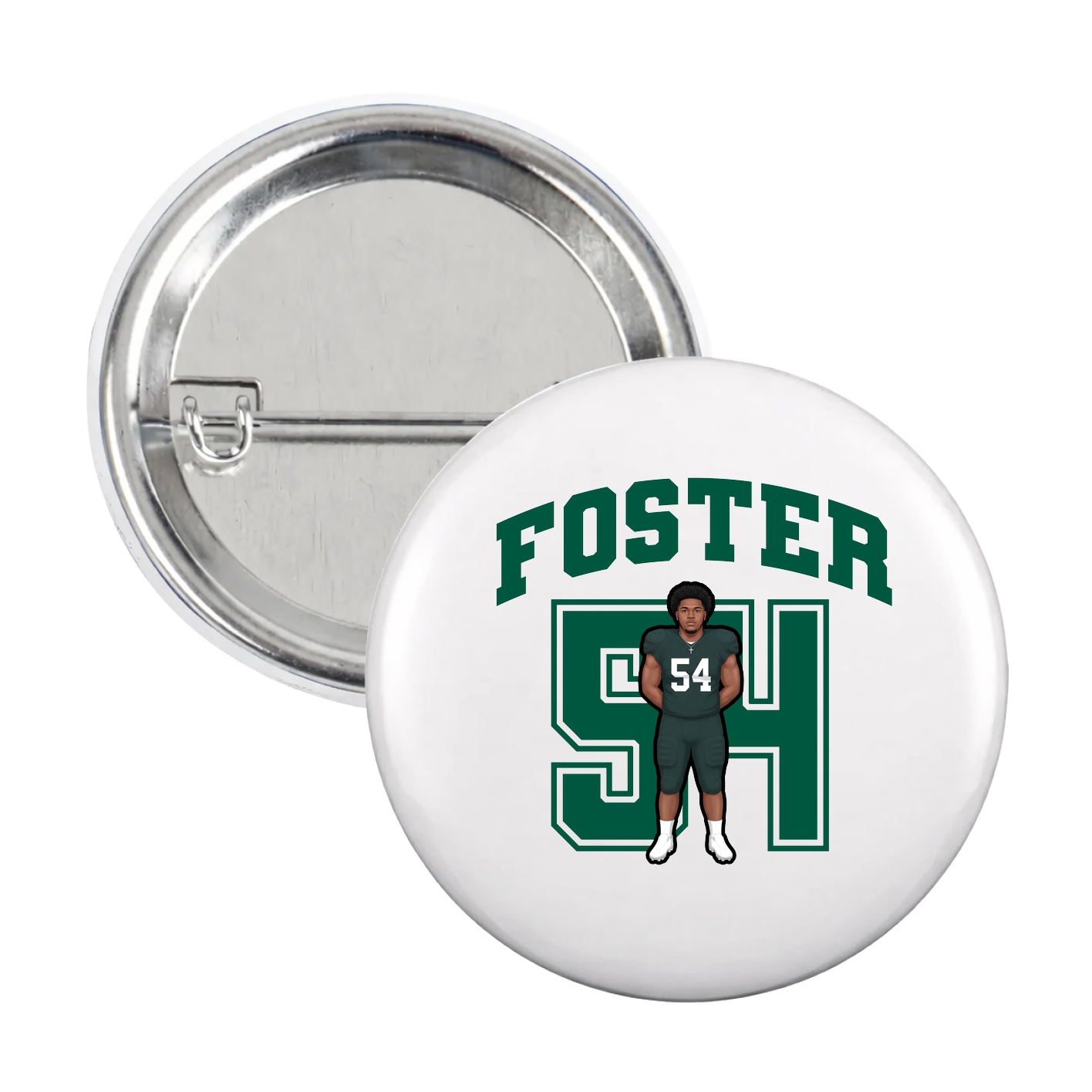 Game Day Button — Number in White