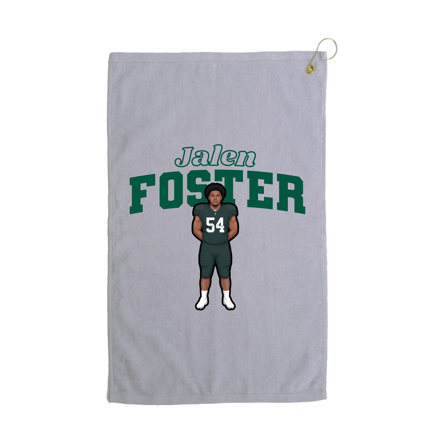 Golf Towel — Name Arch in Grey