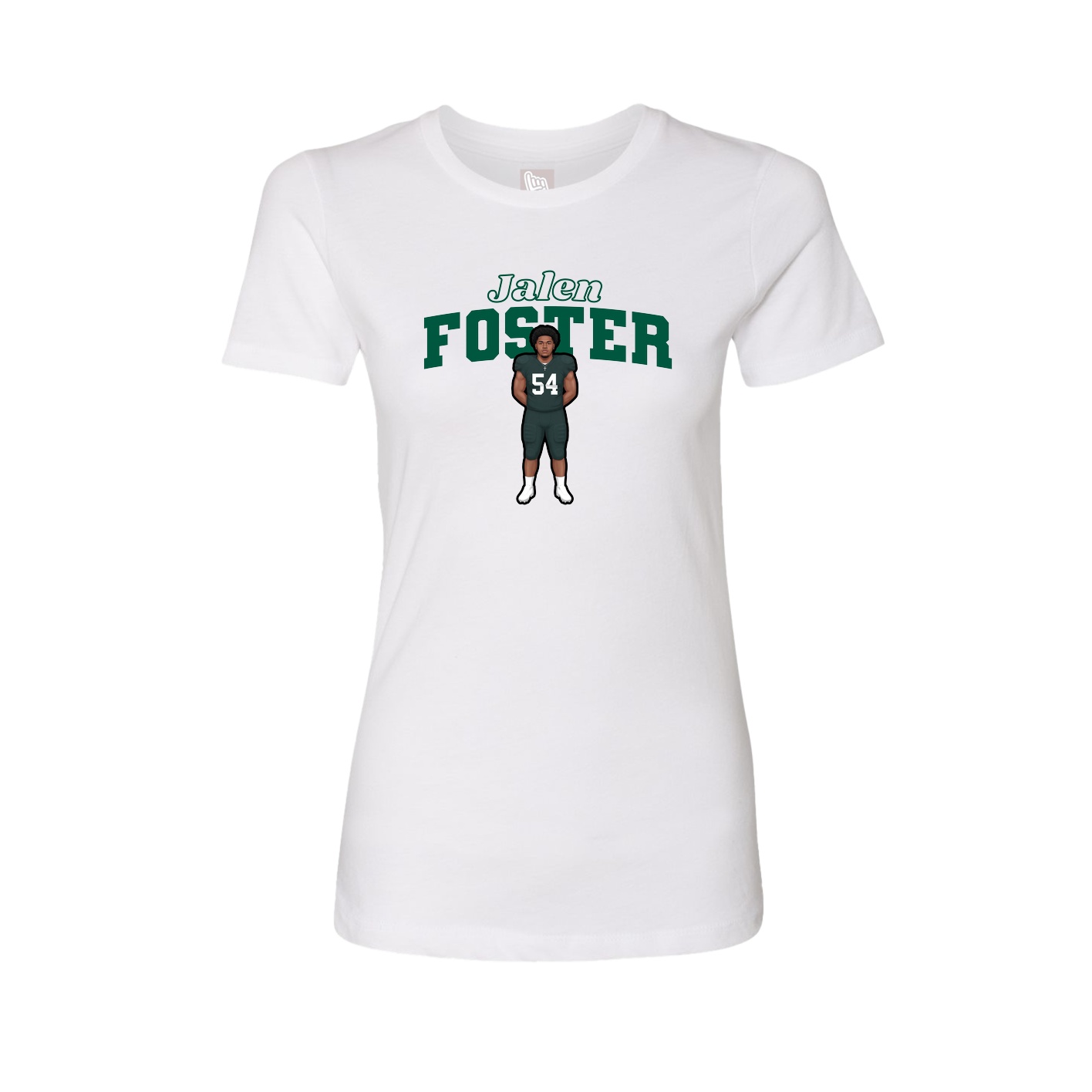 Fitted Women's Tee — Name Arch in White