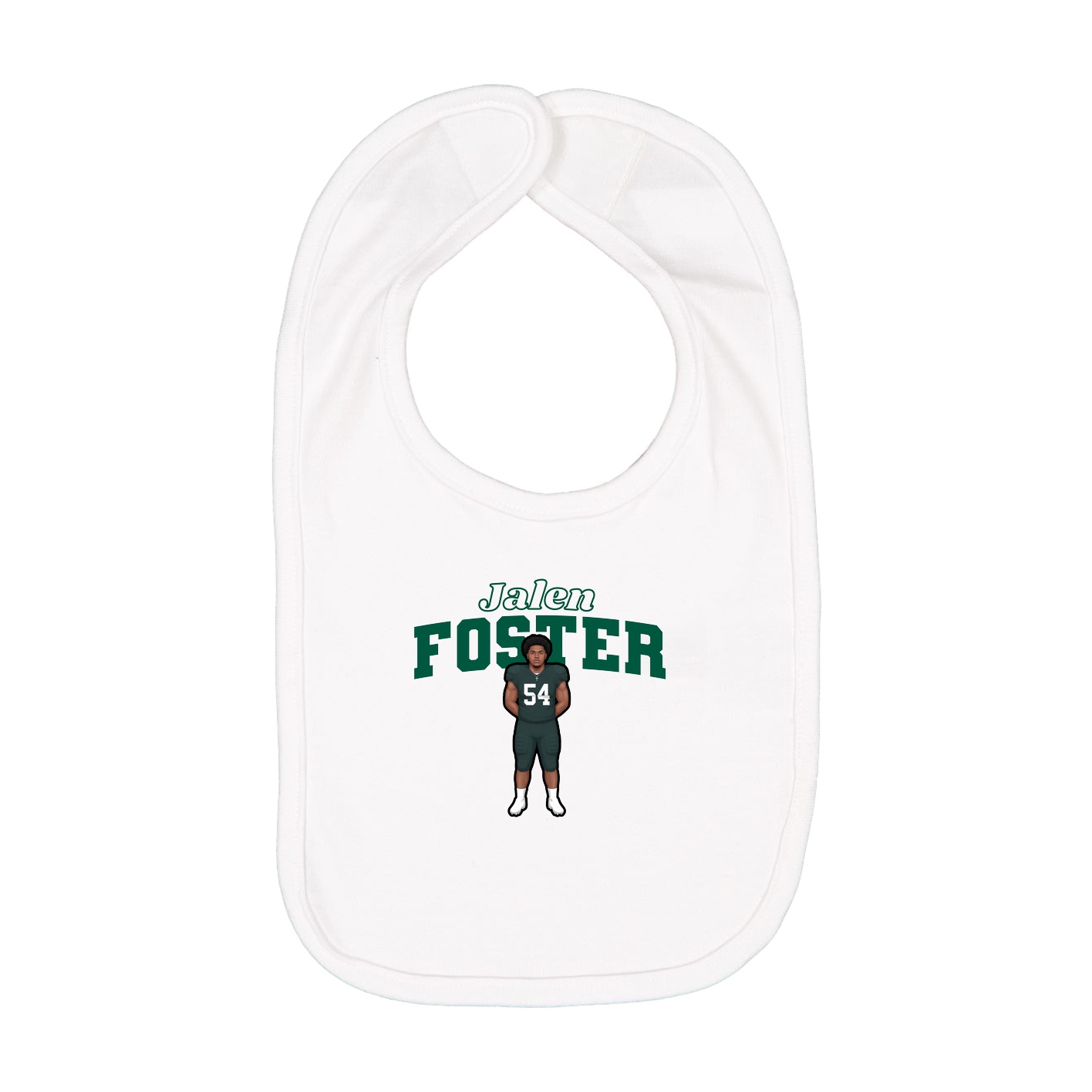 Infant Bib — Name Arch in White