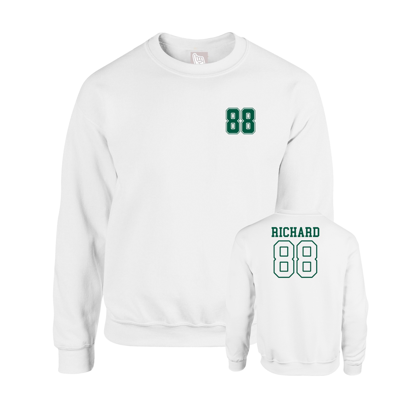 Fleece Crew — Chest Back in White