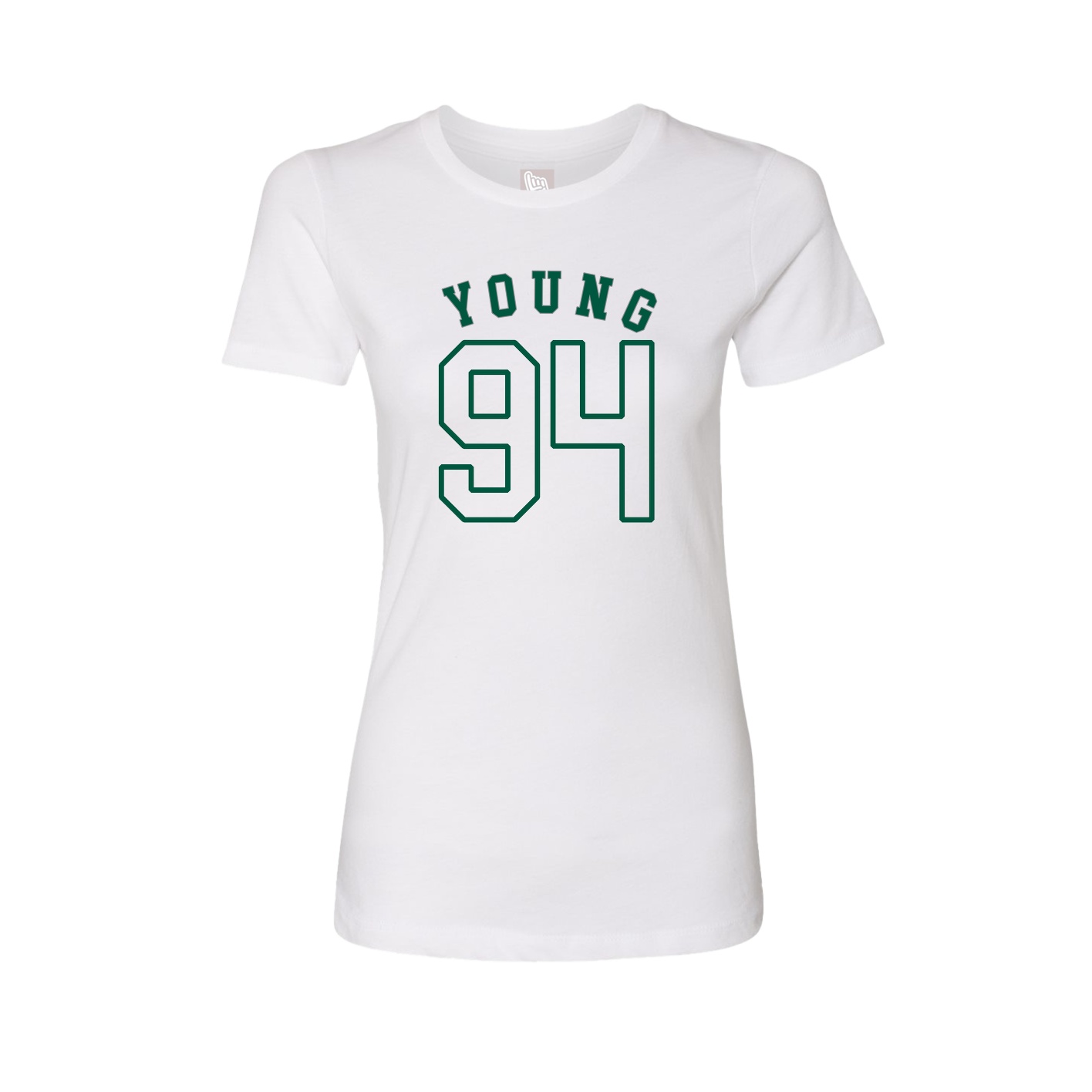Fitted Women's Tee — Shirsey Arch in White
