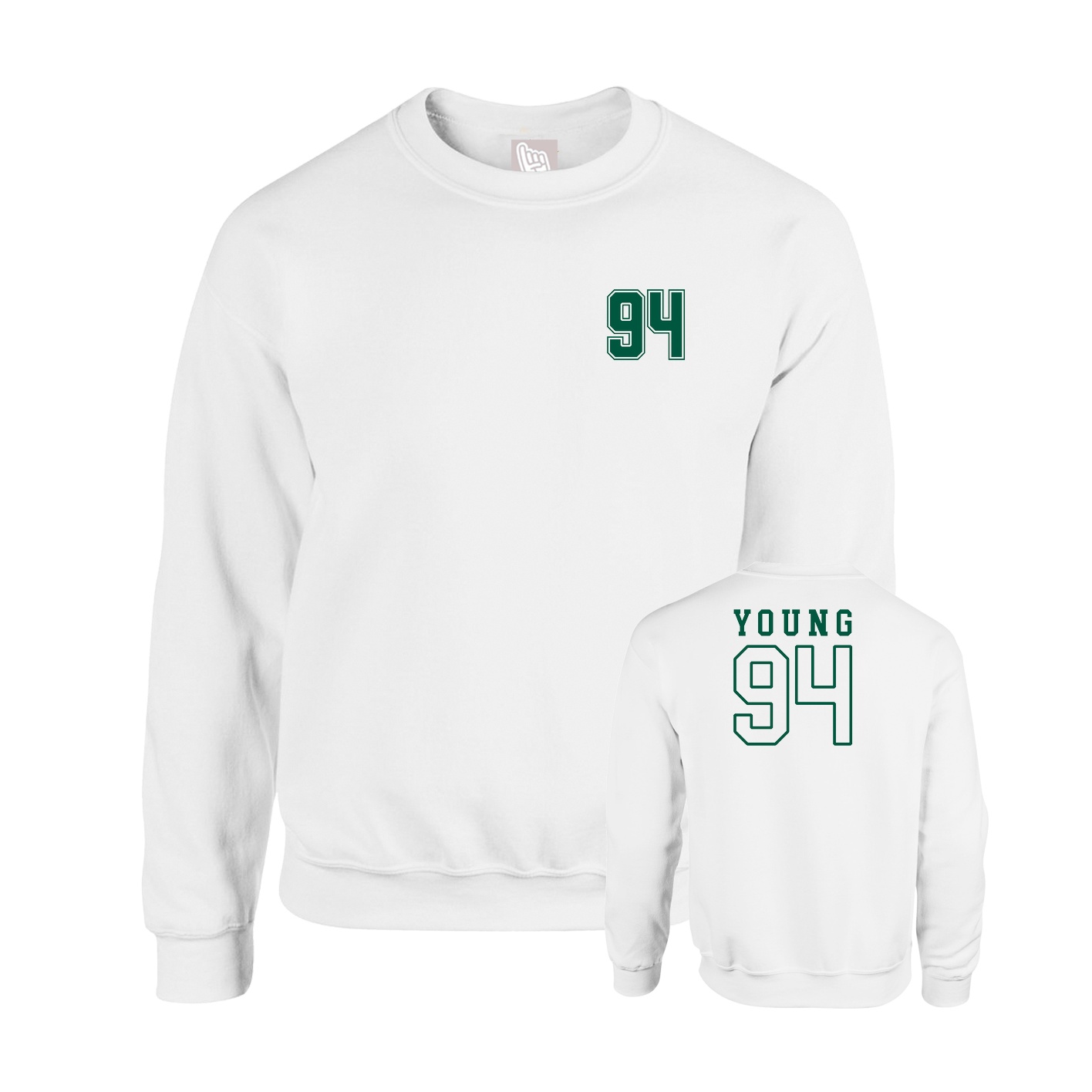 Fleece Crew — Chest Back in White