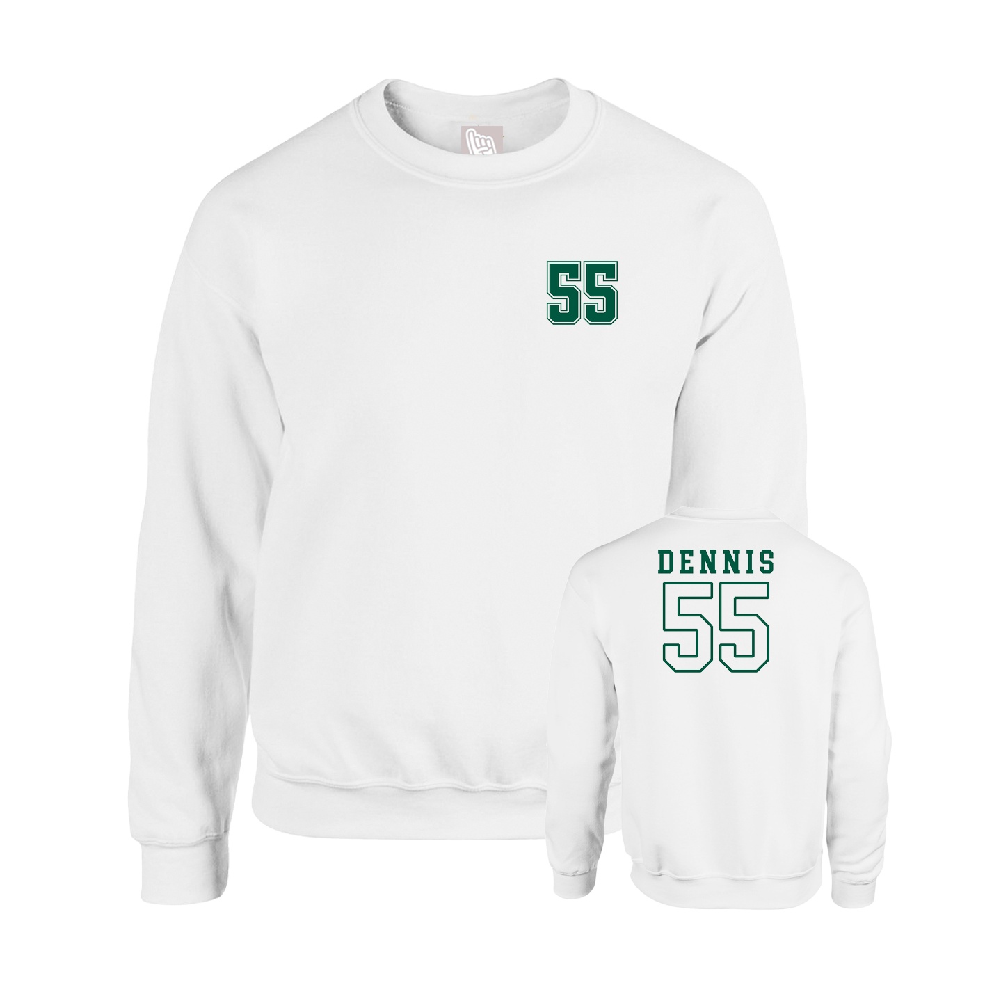 Fleece Crew — Chest Back in White