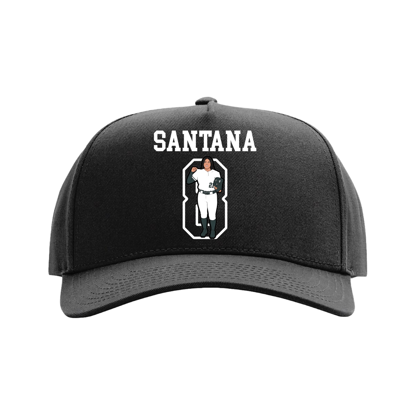 Full Fabric Five-Panel Champ Cap — Shirsey in Black