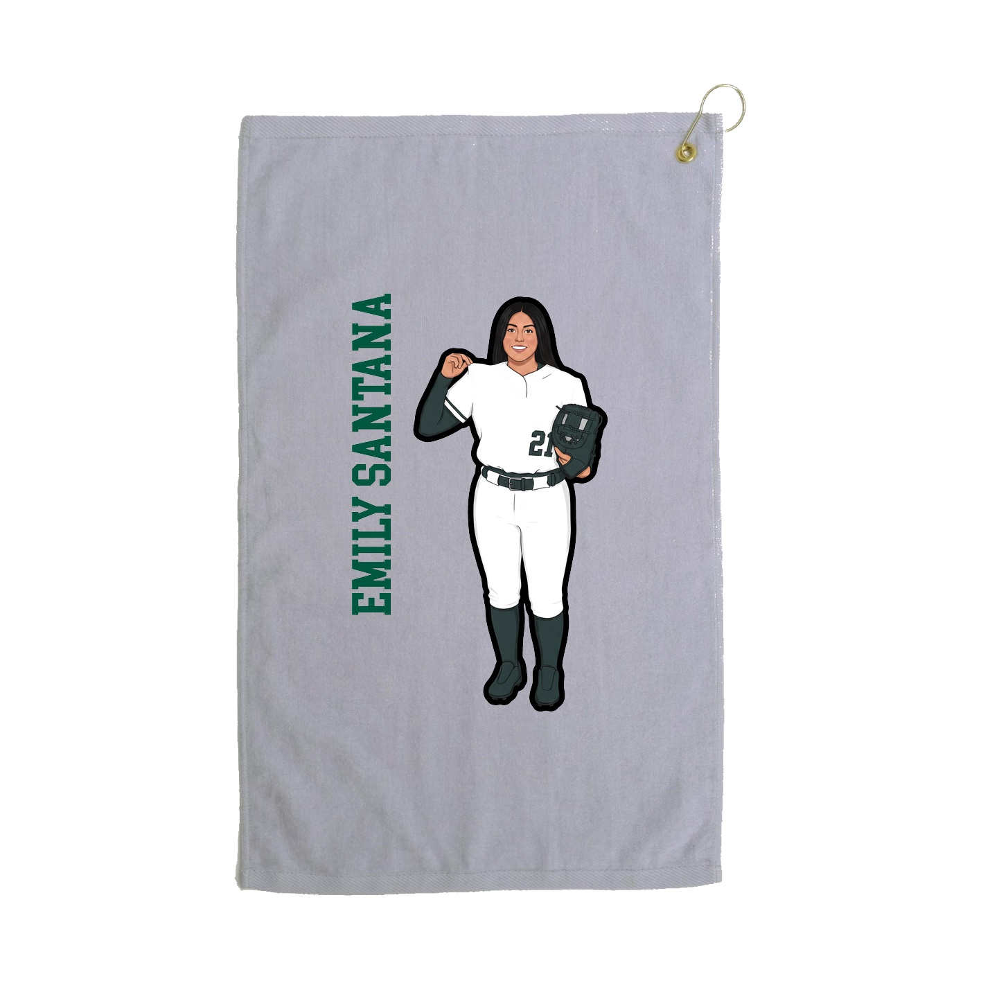 Golf Towel — Name Vertical in Grey