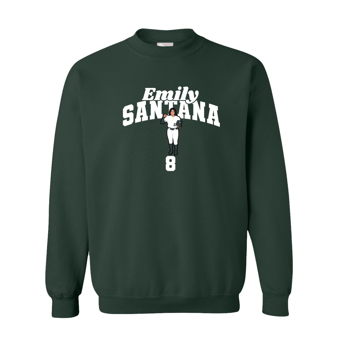 Fleece Crew — Signature Arch in Green