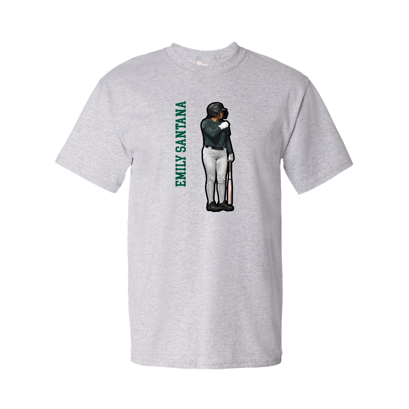 Youth Tee — Name Vertical in Grey