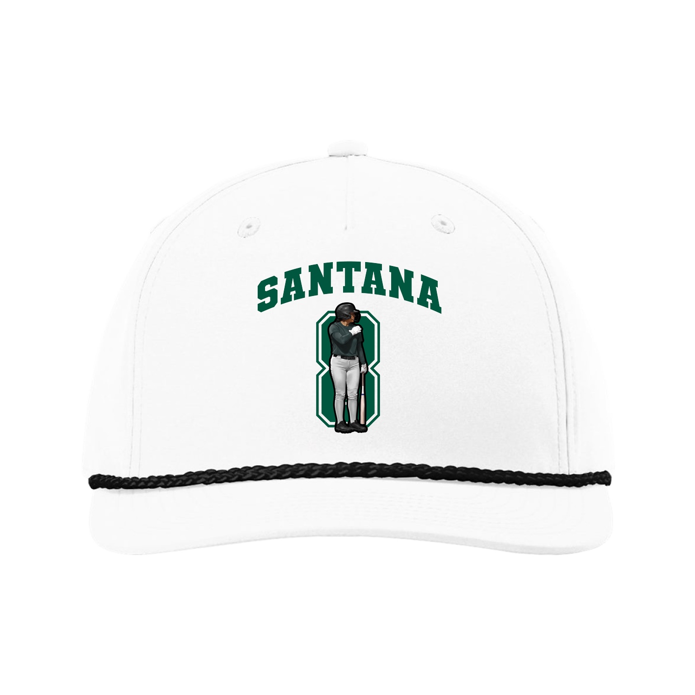 Five-Panel Classic Rope Cap — Number in White