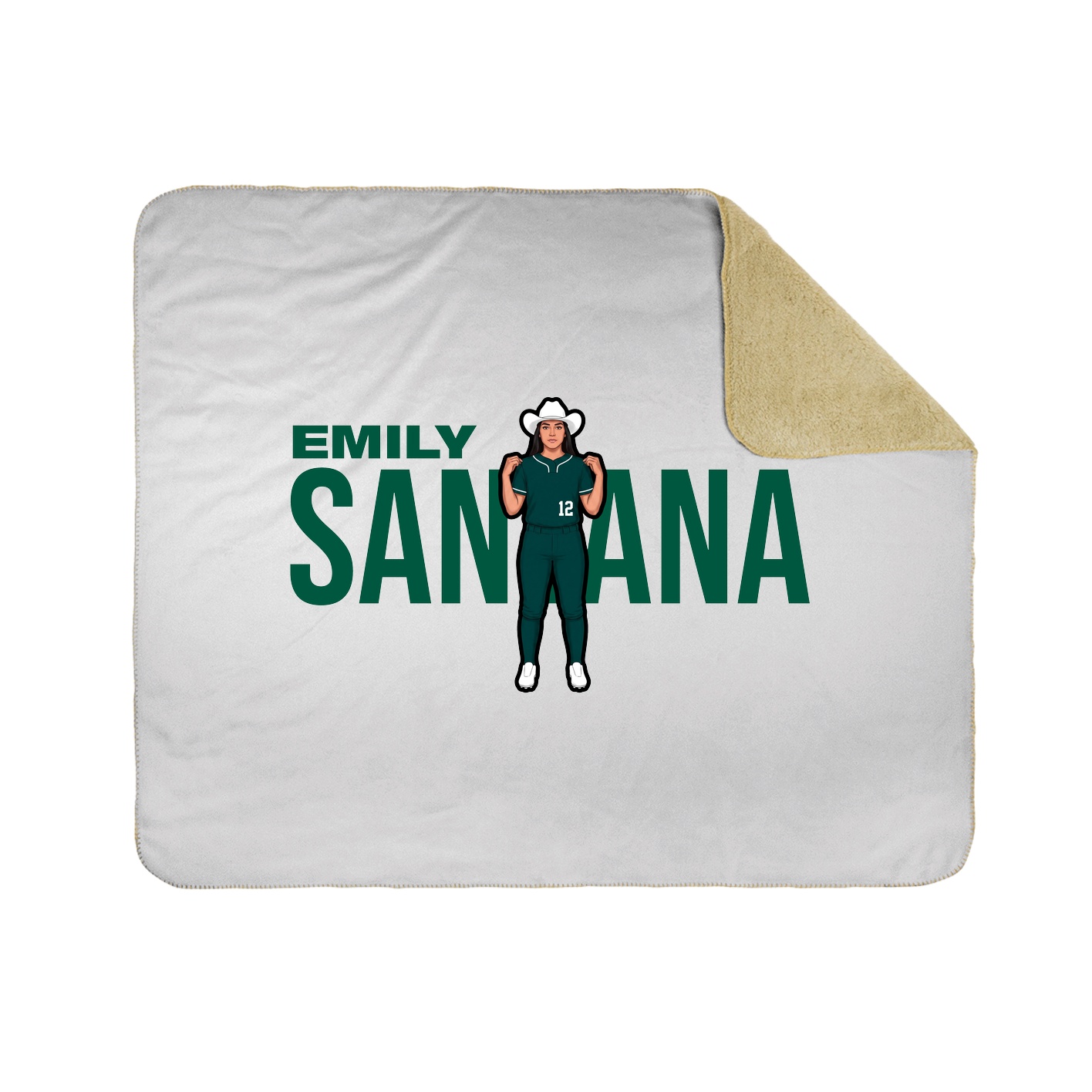 Throw Blanket — Player Name in White