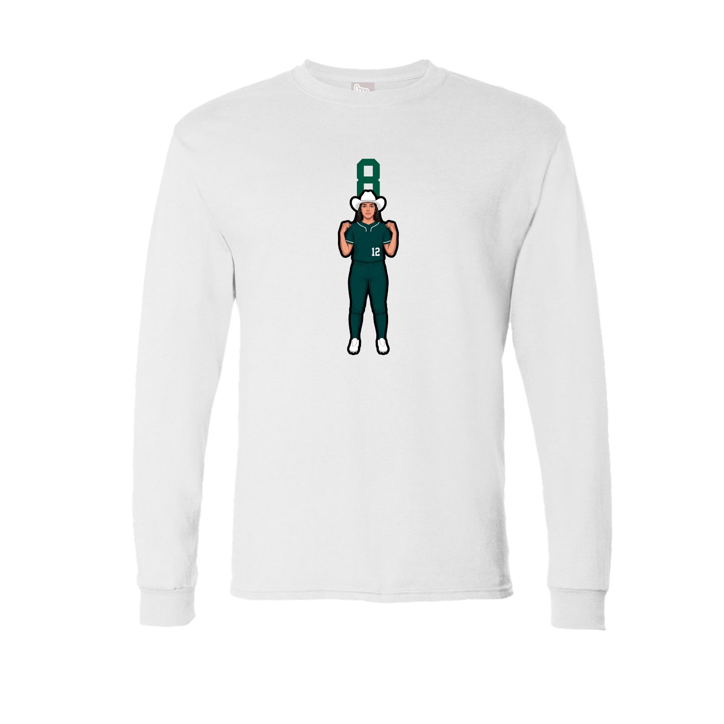 Long Sleeve Tee — Number Top in White