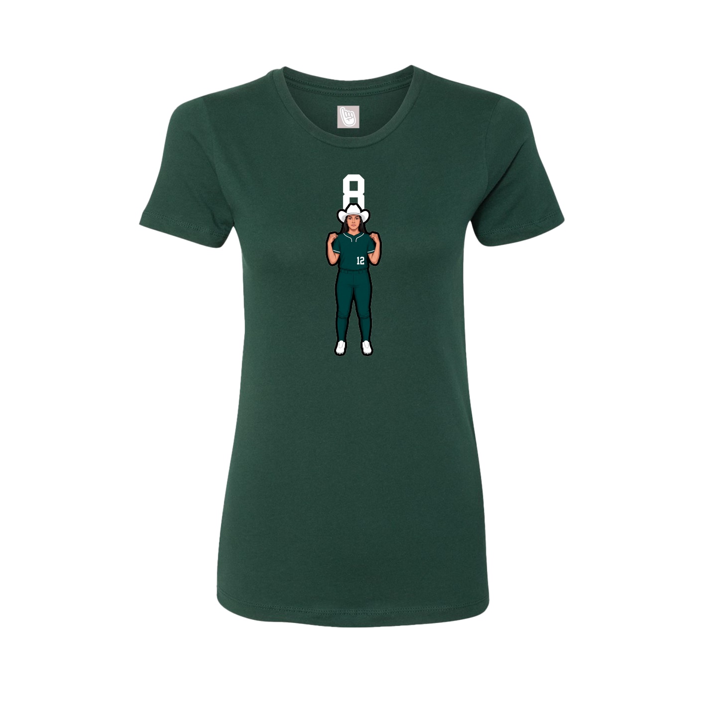 Fitted Women's Tee — Number Top in Green