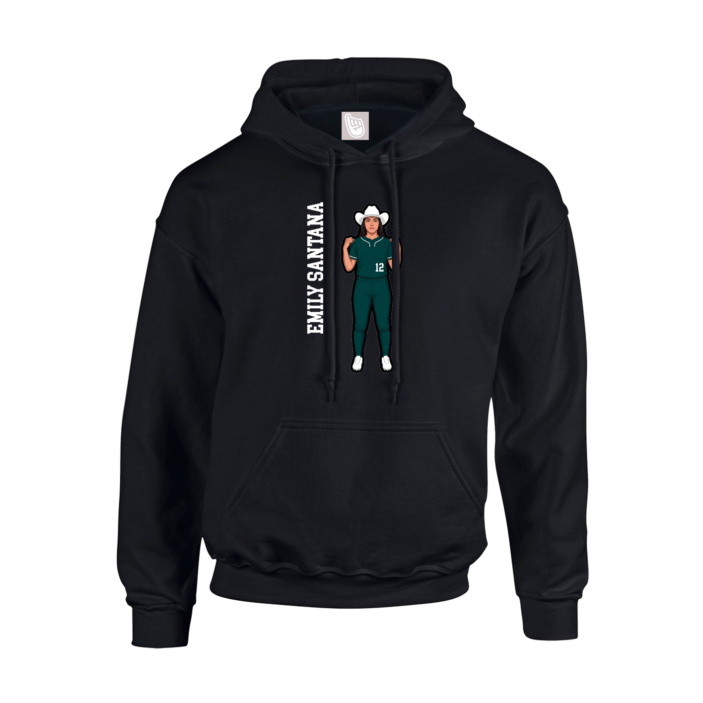 Youth Hoodie — Name Vertical in Black