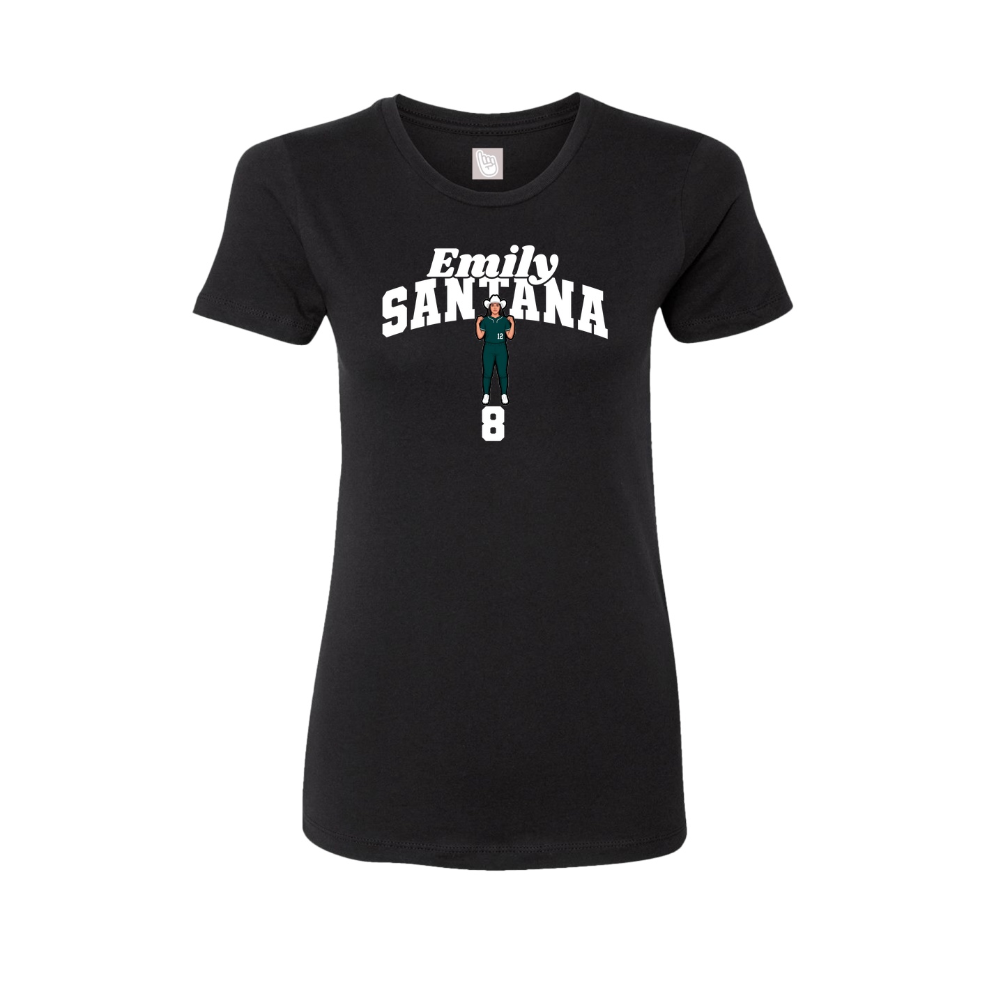 Fitted Women's Tee — Signature Arch in Black