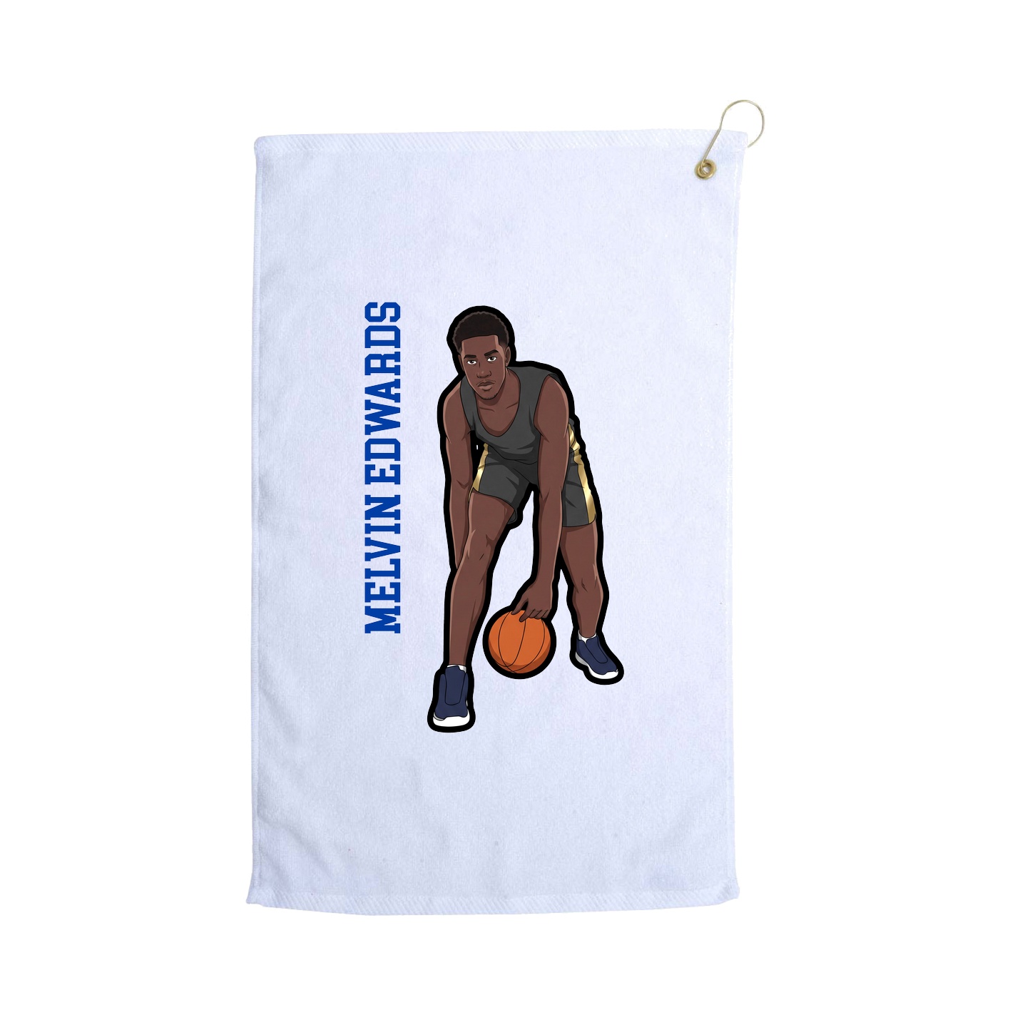 Golf Towel — Name Vertical in White