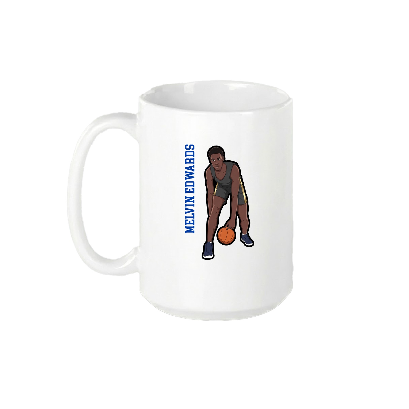 15oz Coffee Mug — Name Vertical in White