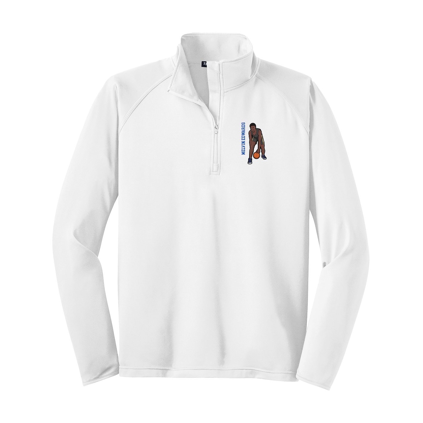 Q-Zip Pullover — Name Vertical in White