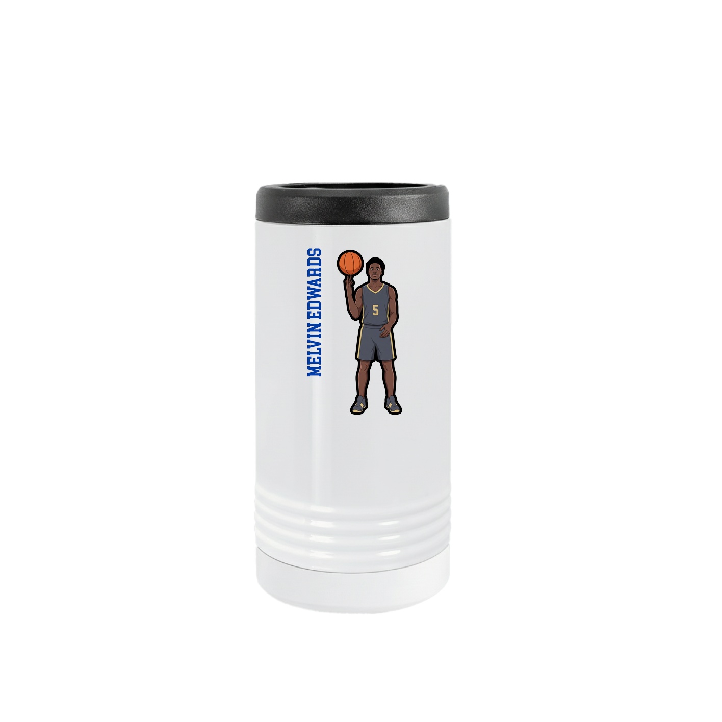 Slim Beverage Holder — Name Vertical in White