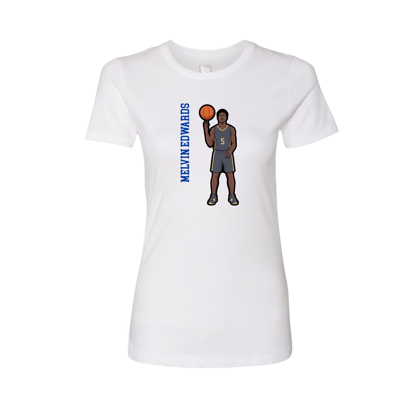 Womens Tee — Name Vertical in White