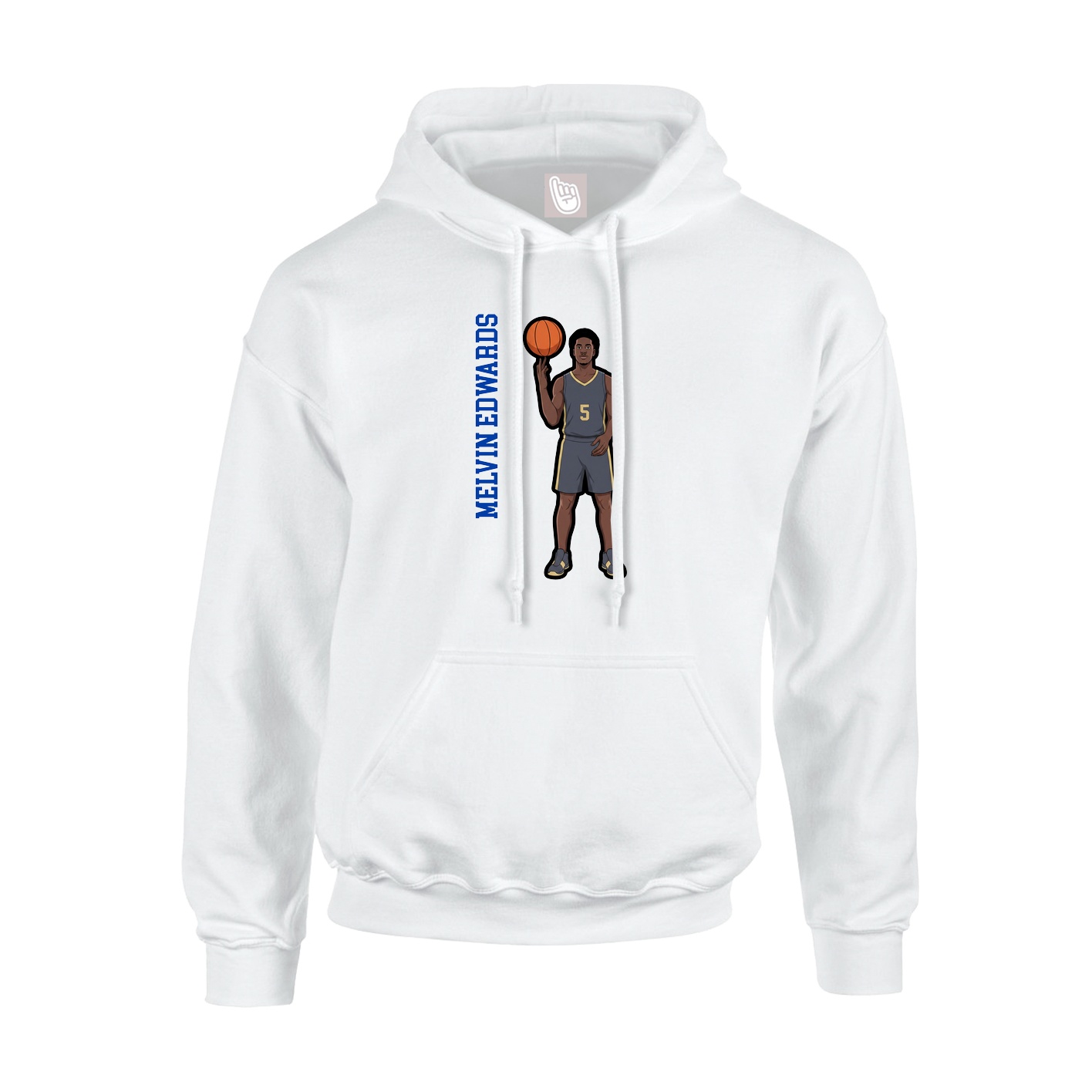 Youth Hoodie — Name Vertical in White