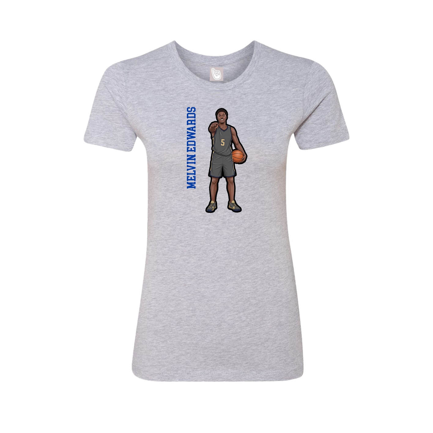 Womens Tee — Name Vertical in Grey