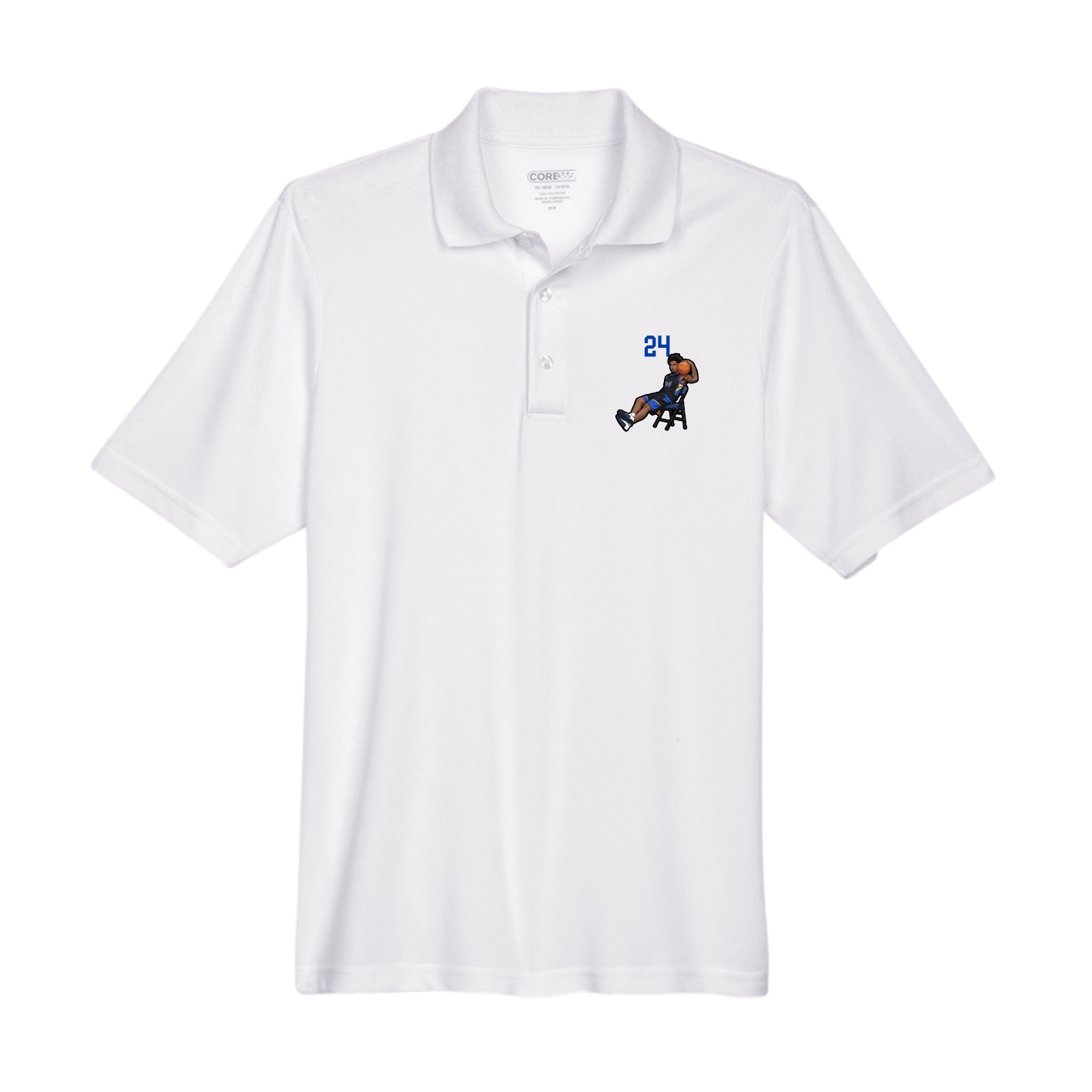 Performance Polo — Number Top in White