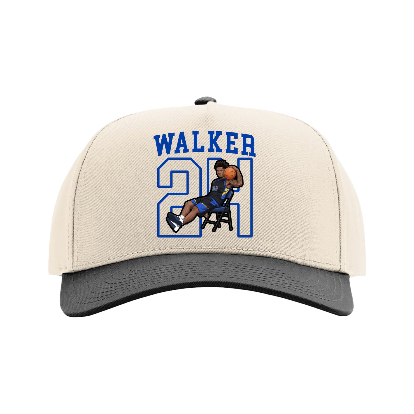 Full Fabric Five-Panel Champ Cap — Shirsey in Cream/Black