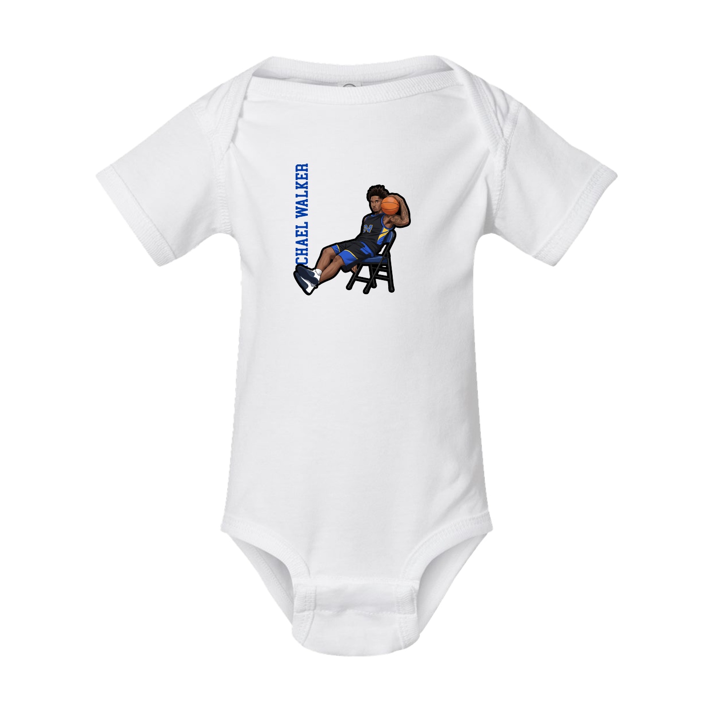 Baby Onesie — Name Vertical in White